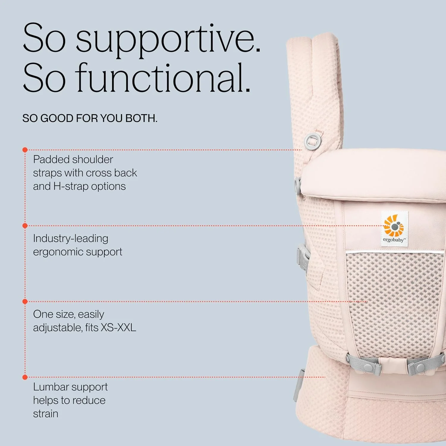 Эрго-рюкзак Ergobaby Adapt / до 20 кг / Розовый кварц, фото №3