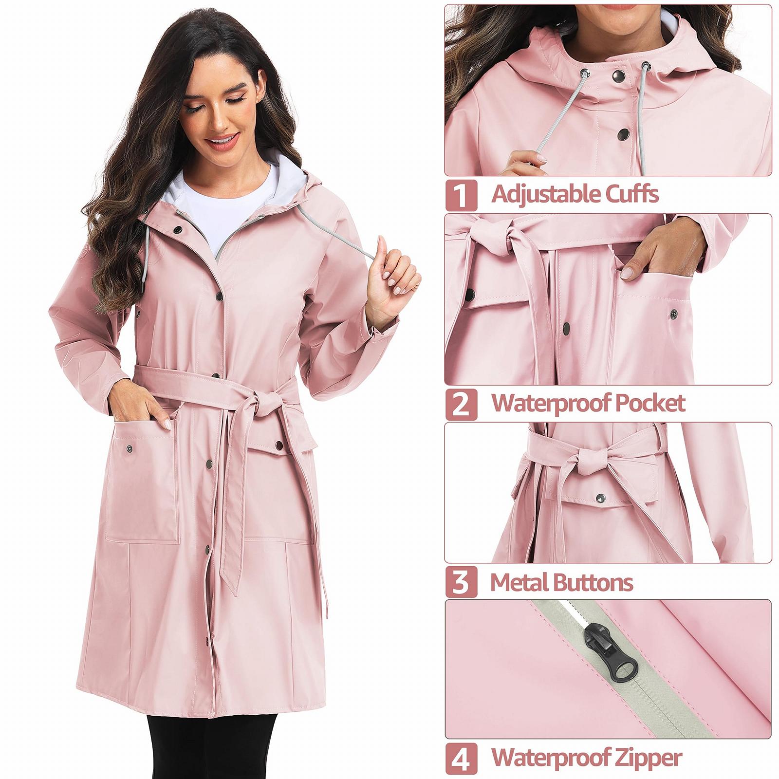 Женский плащ-дождевик UNIQUEBELLA с капюшоном, ветрозащитный, фото №4 Женский плащ-дождевик UNIQUEBELLA с капюшоном, ветрозащитный, фото №4