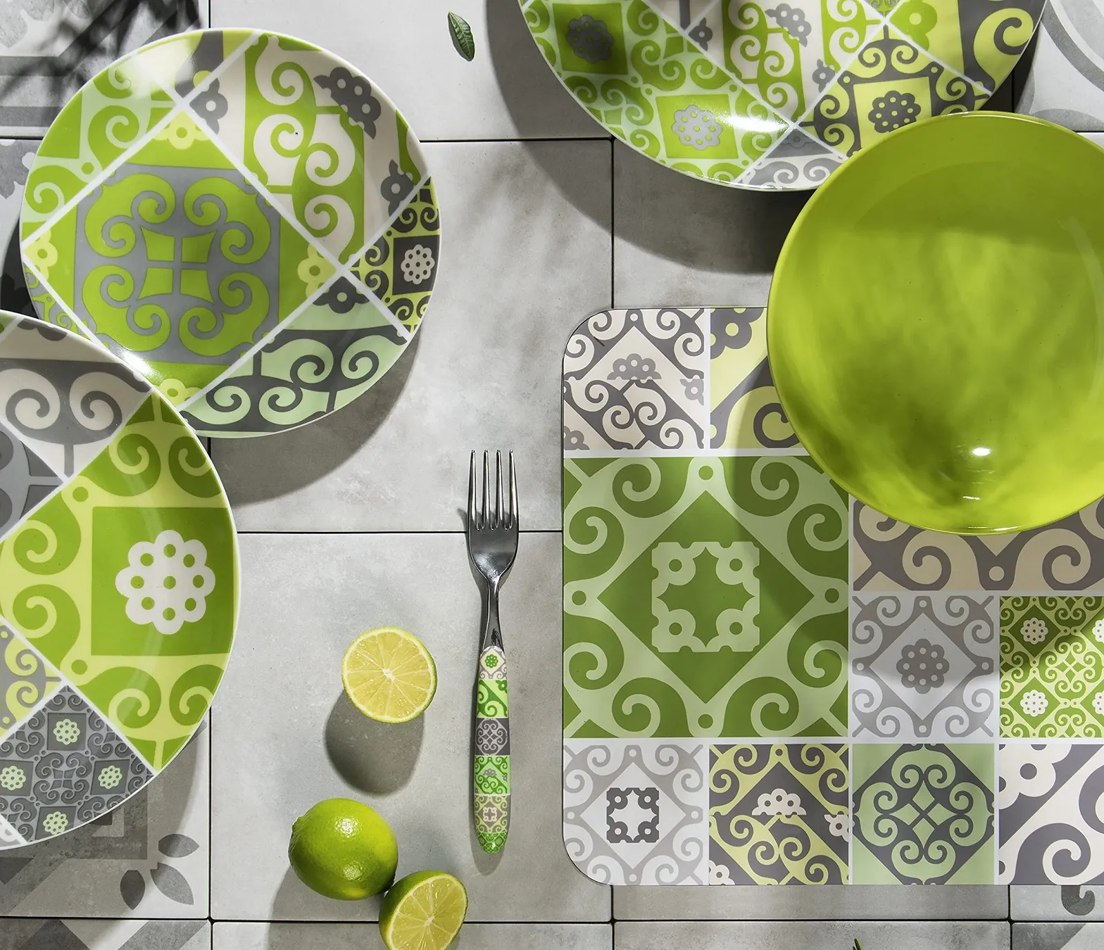 Набір столових приборів Excelsa Maiolica Green, 24 предмети, фото №4