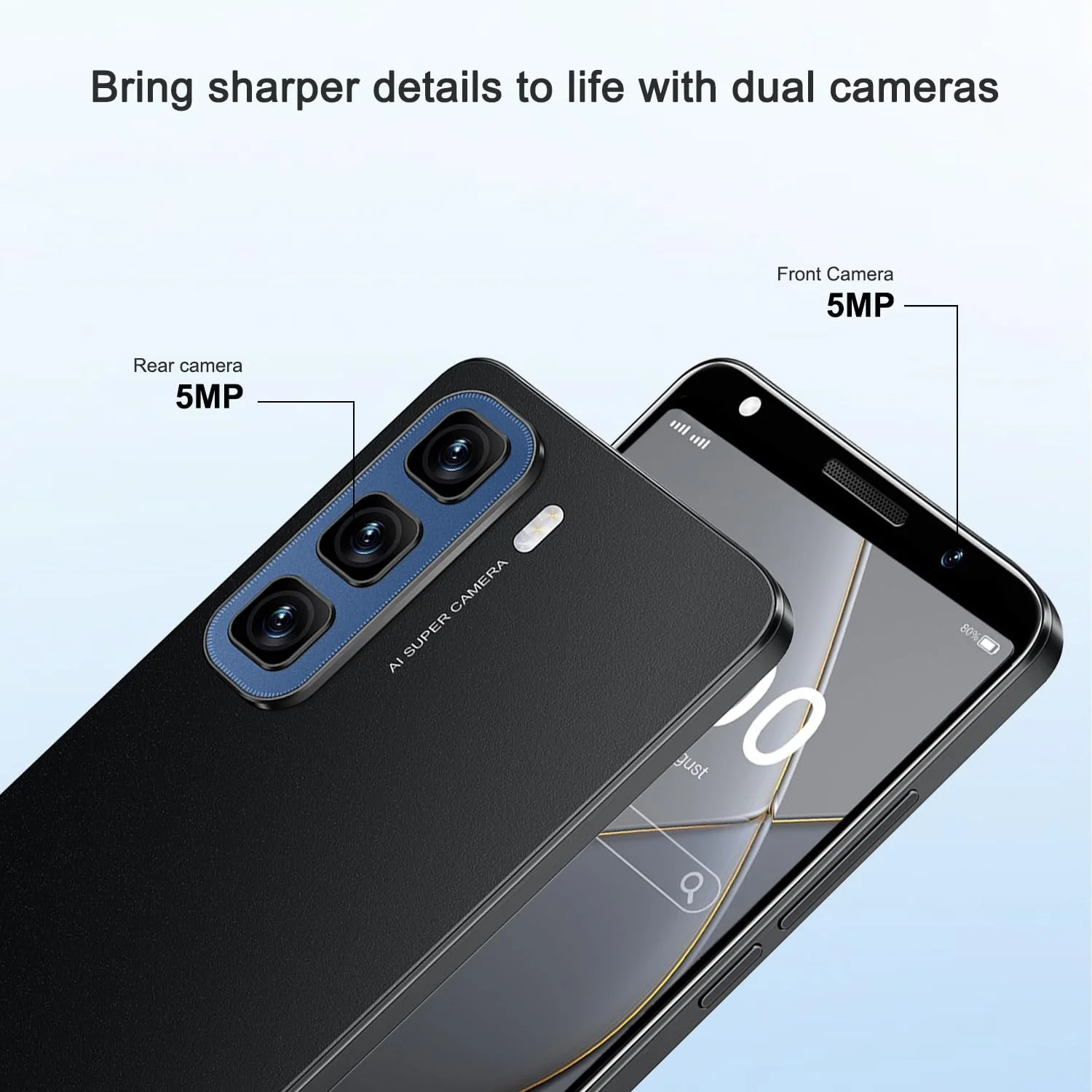 Міні-смартфон Hot50 5.0" HD 1GB RAM 16GB ROM Dual SIM Dual Camera Android 9.0 Blue, фото №4