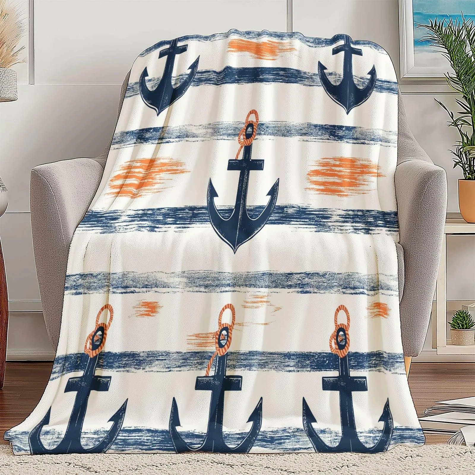 Покривало 3D Синій Фланелева 180 x 220 см, фото №2