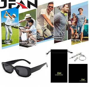 Сонцезахисні окуляри JFAN Retro для чоловіків і жінок з УФ-захистом, модні synthetic.ua - Фото 1