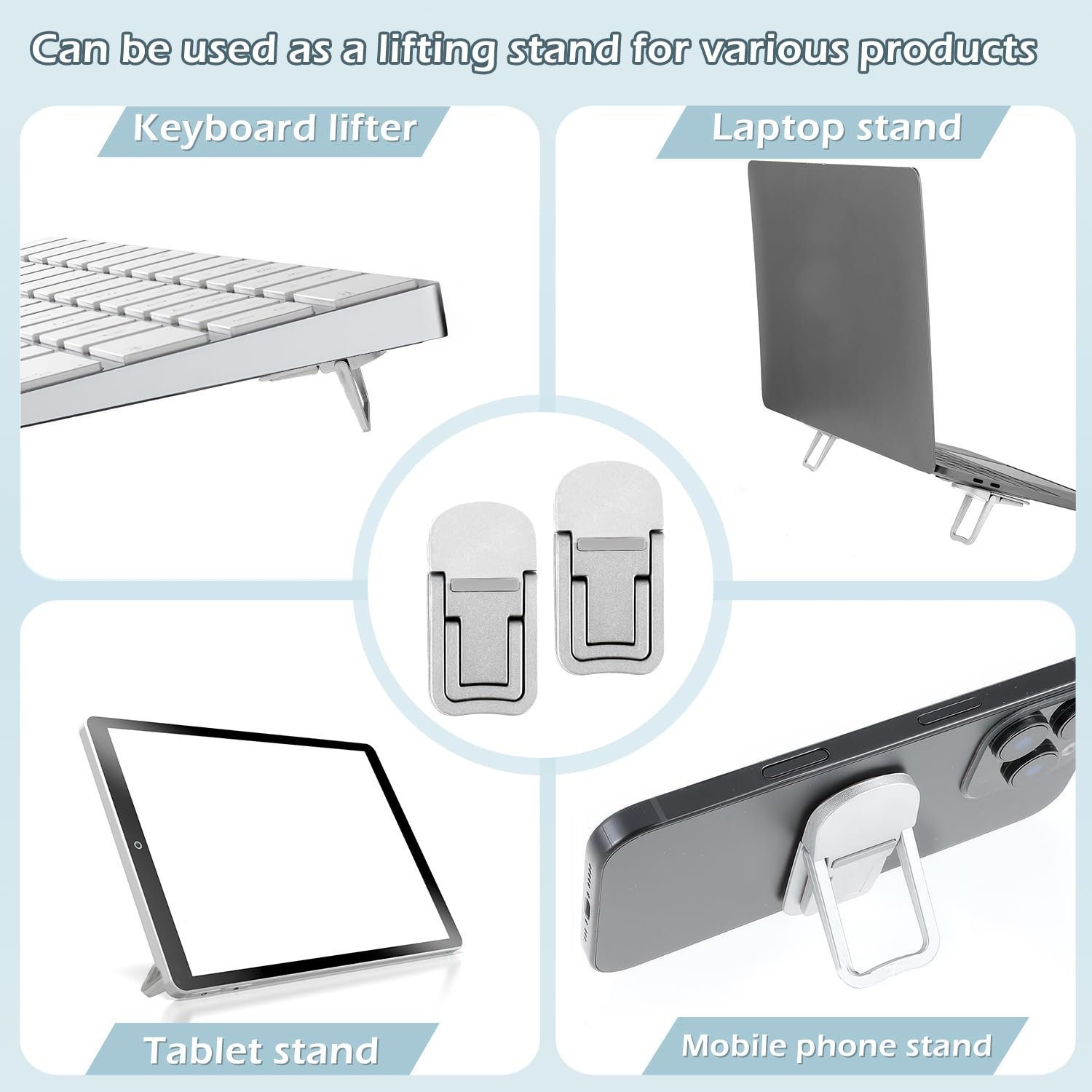 Подставка для клавиатуры (2 шт.) Без бренда Мини Характеристики Серебристый, фото №7