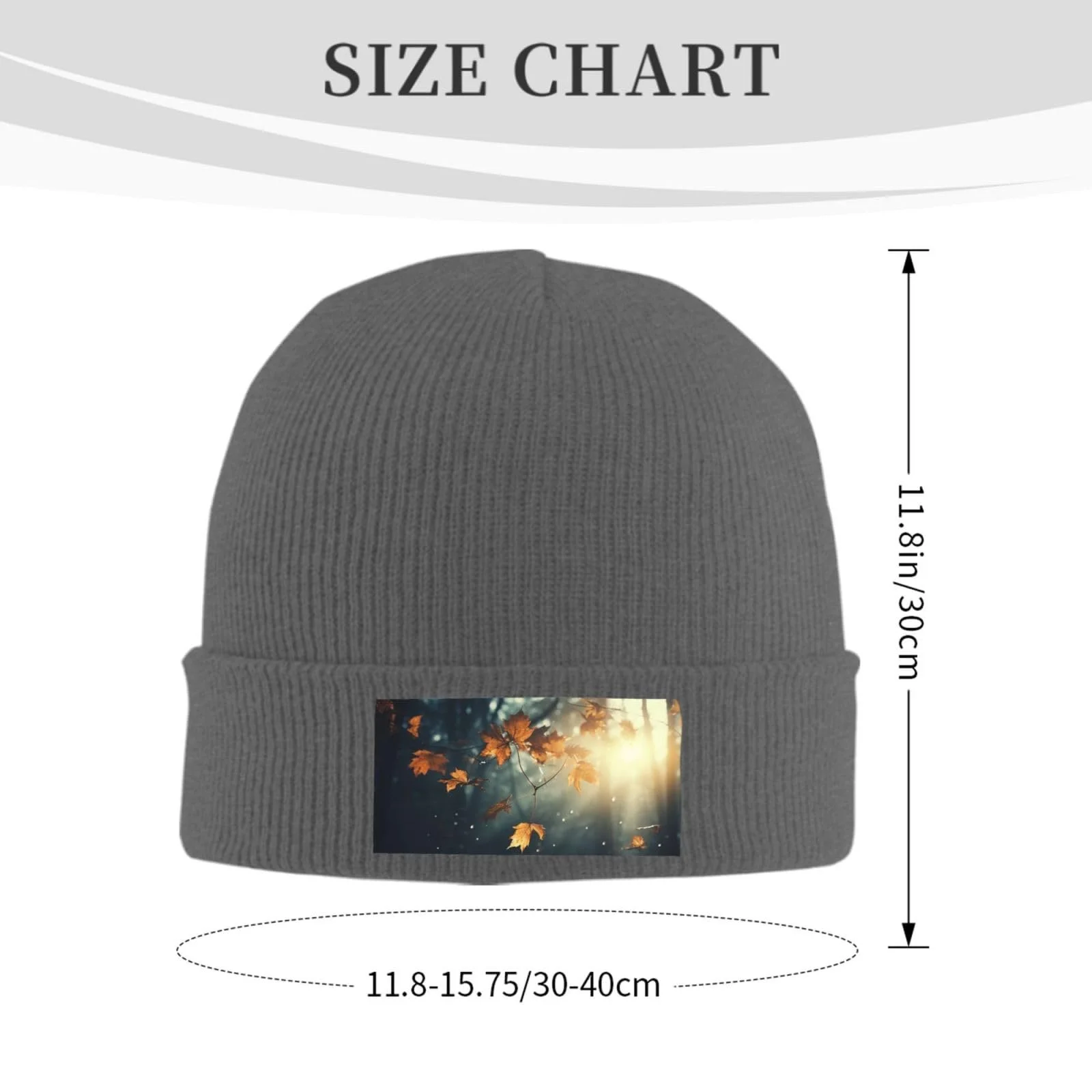 Шапка-бини Autumn Leaves Flying для женщин, зимняя теплая вязаная, фото №2 Шапка-бини Autumn Leaves Flying для женщин, зимняя теплая вязаная, фото №2