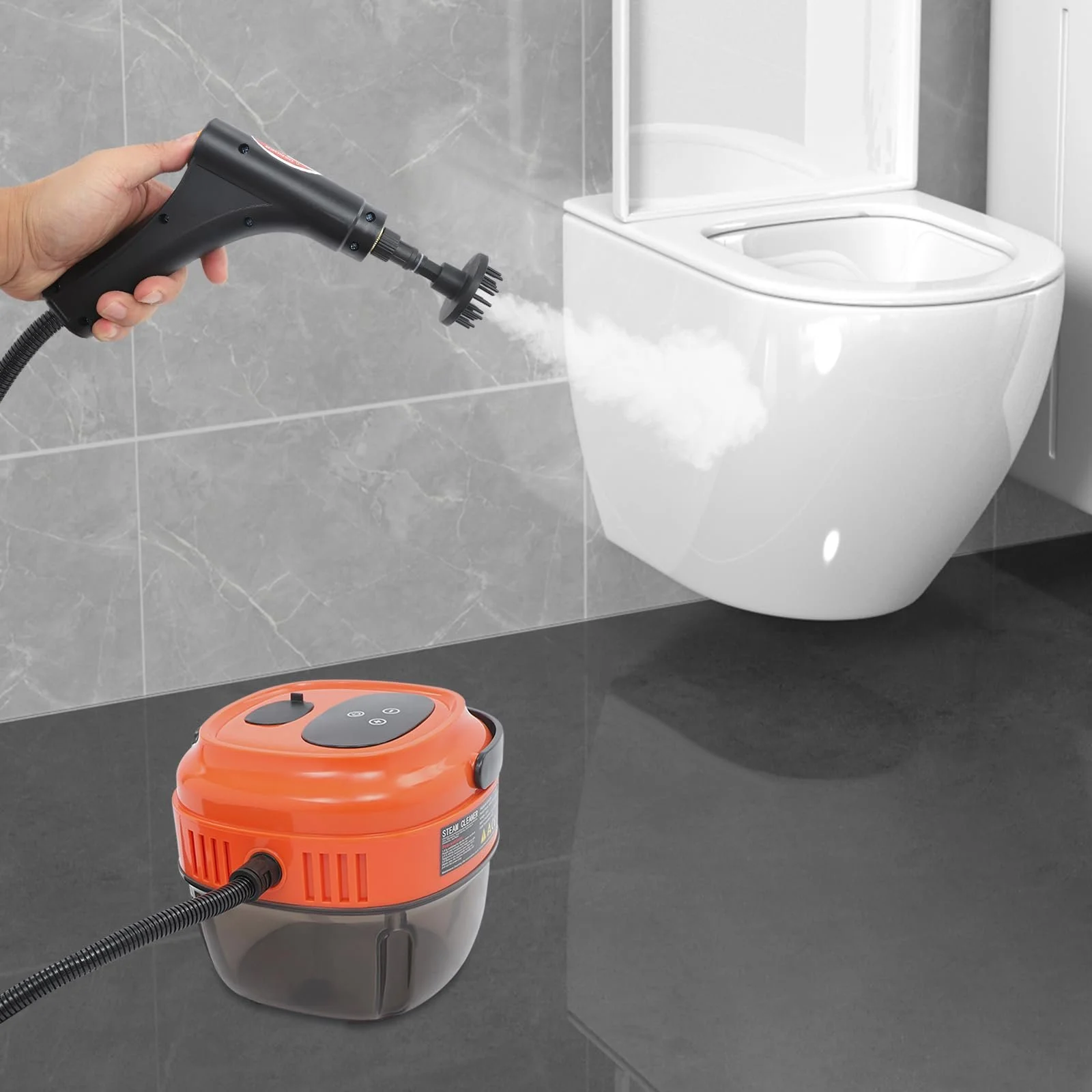 Пароочисник професійний 1500 Вт 105 °C 3 бар 1.7 л 6 рівнів регулювання портативний, фото №3