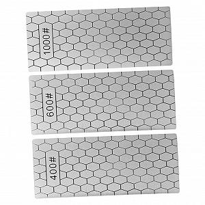 Набір інструментів для заточування ножів із 3 предметів круглий двосторонній з ручкою Diamond Silver - Фото 1