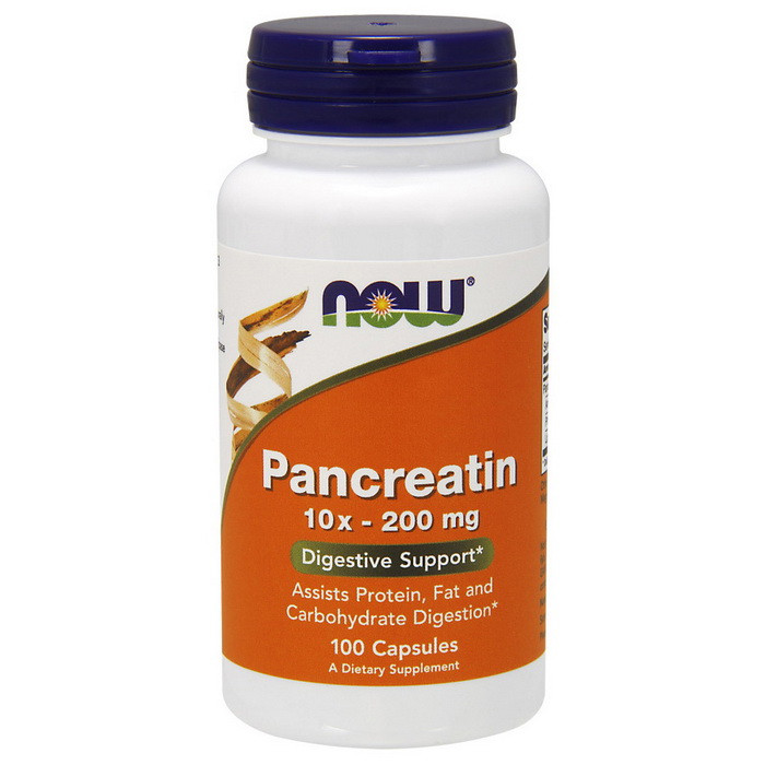 NOW Pancreatin 2000 (10x-200 mg 100 caps, фото №1