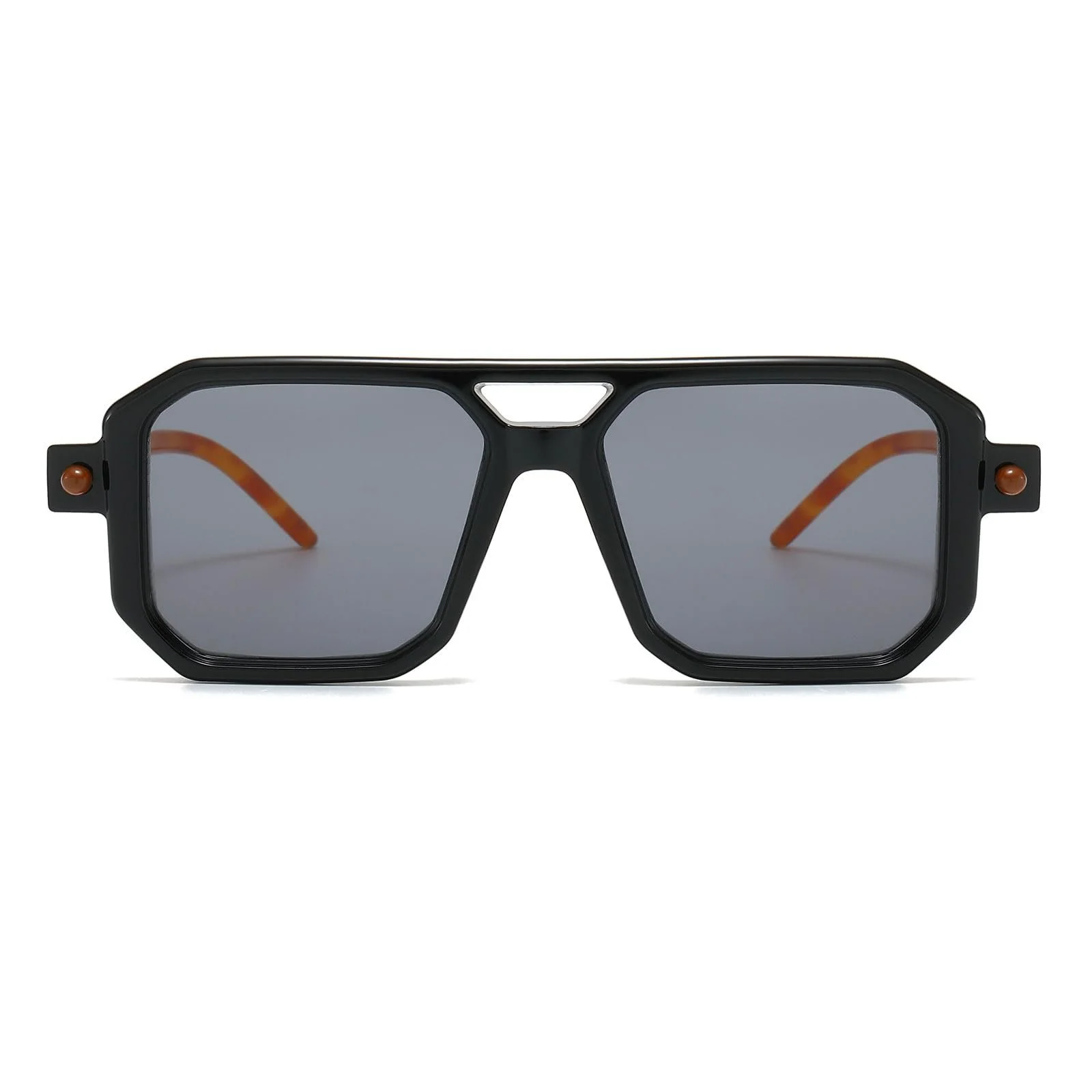 Сонцезахисні окуляри Квадратні Retro 70s LJCZKA Класичні Авіатори Плоскі Квадратні з подвійним містком UV400, фото №2