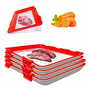 Набір контейнерів для продуктів 4 шт вакуумні багаторазові - Фото 1