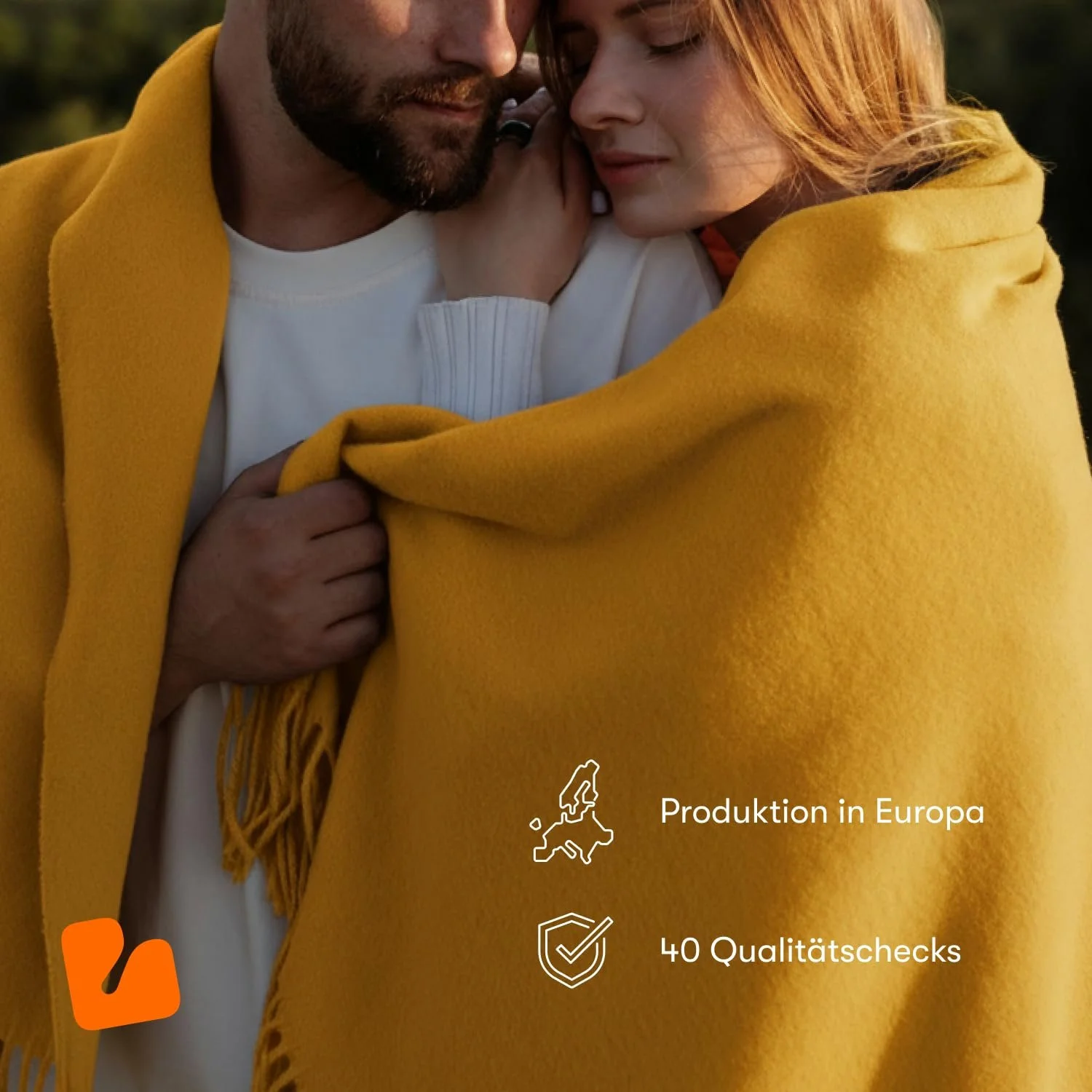 Плед Lanavitta Leon Шерстяной - Покрывало - 100% шерсть из Австралии, Теплый плед на диван - Желтый - 140 x 200 см, фото №5