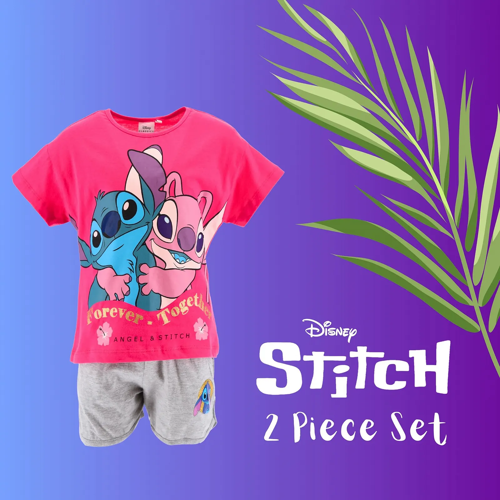 Комплект Бавовняний Disney Stitch & Angel для Дівчаток Літній Forever Together, фото №3 Комплект Бавовняний Disney Stitch & Angel для Дівчаток Літній Forever Together, фото №3