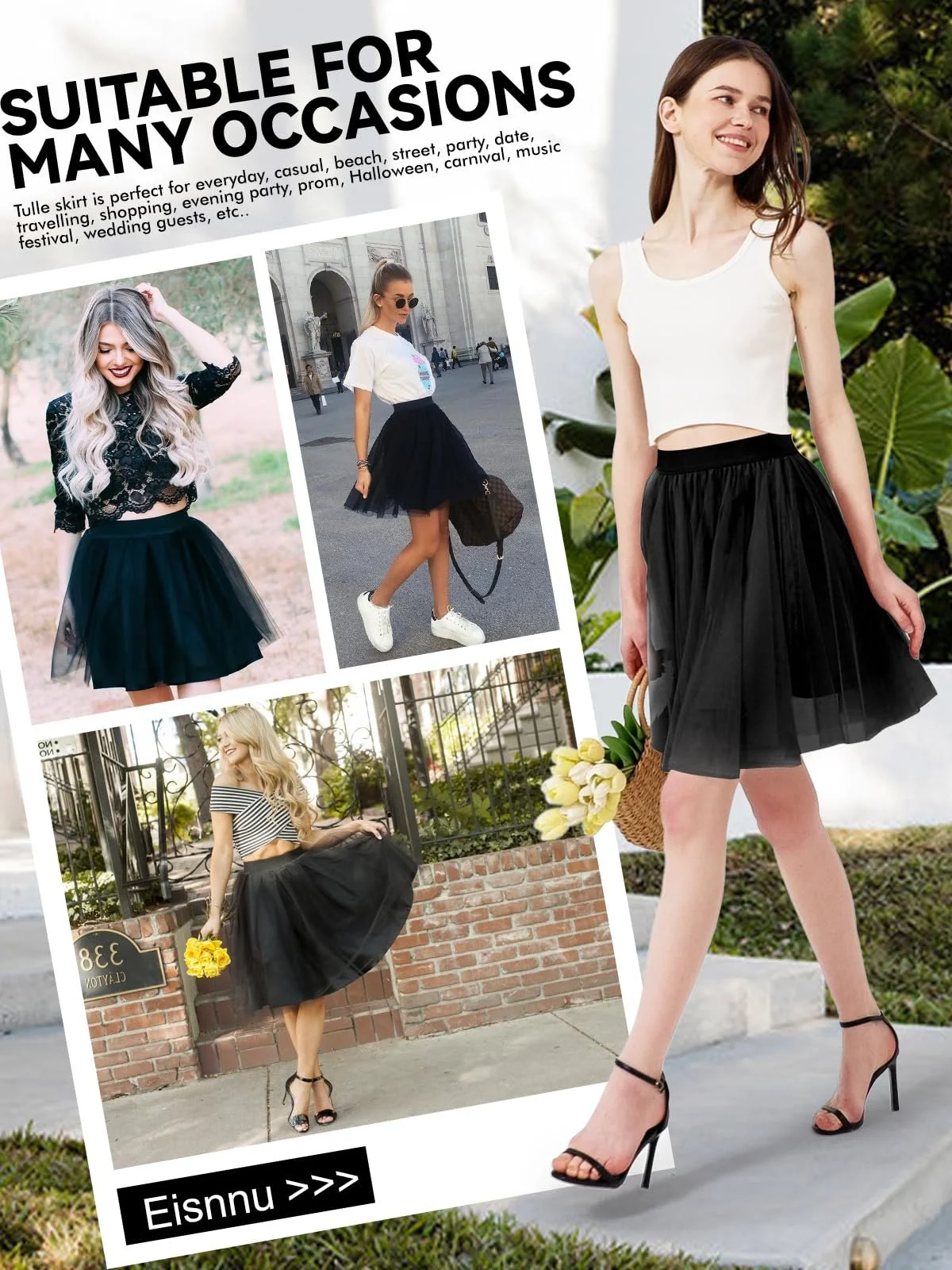 Спідниця з тюлю Eisnnu Жіноча 3 шари, фото №2