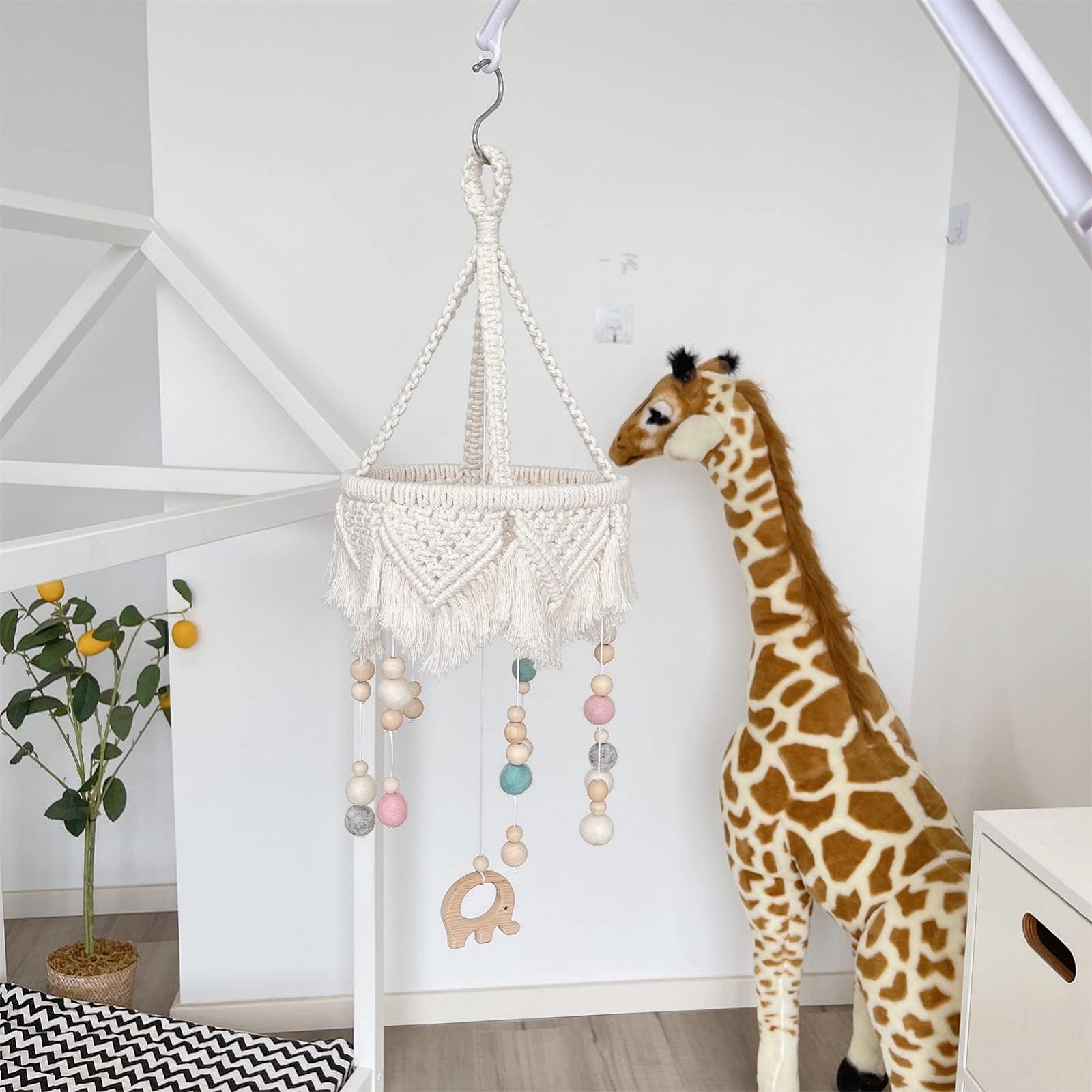 Мобиль детский RAILONCH Rainbow Baby Bed Mobile Деревянный с фетровыми шариками, фото №4