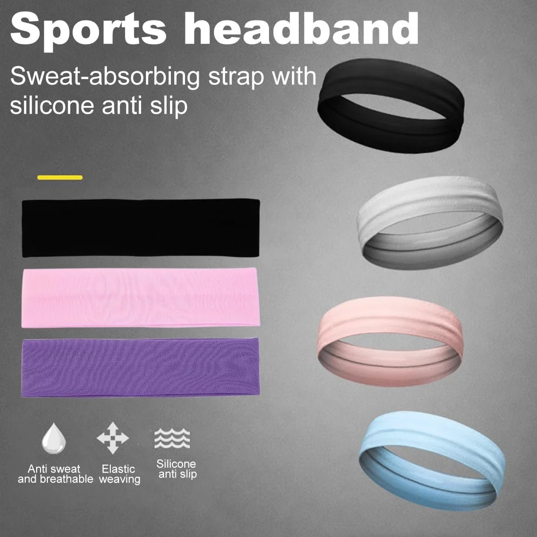 Тонкі літні пов'язки на голову NTRUXZP, 6 шт., спортивні, фото №3