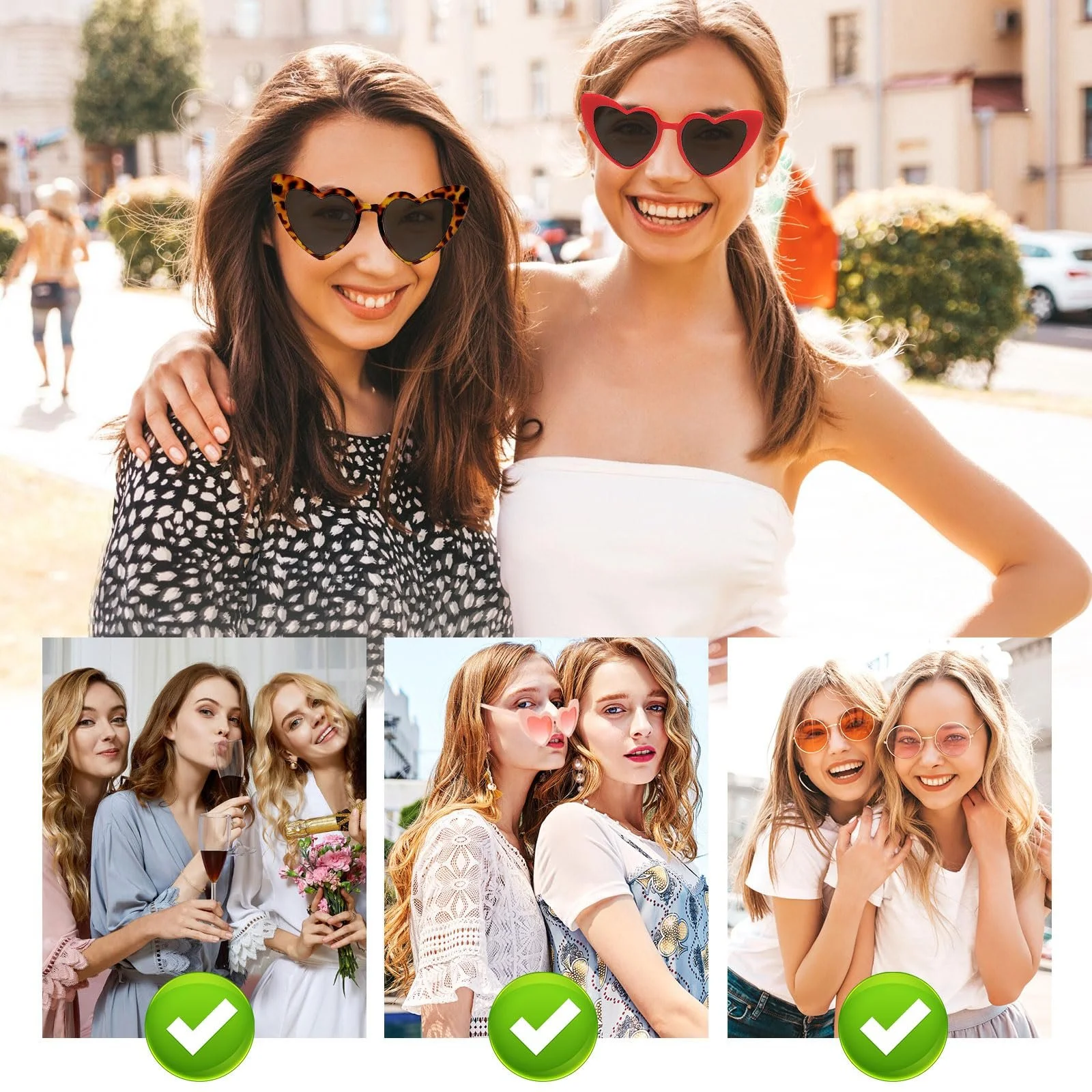 Солнцезащитные очки Ayizhiniu в форме сердца, фото №2