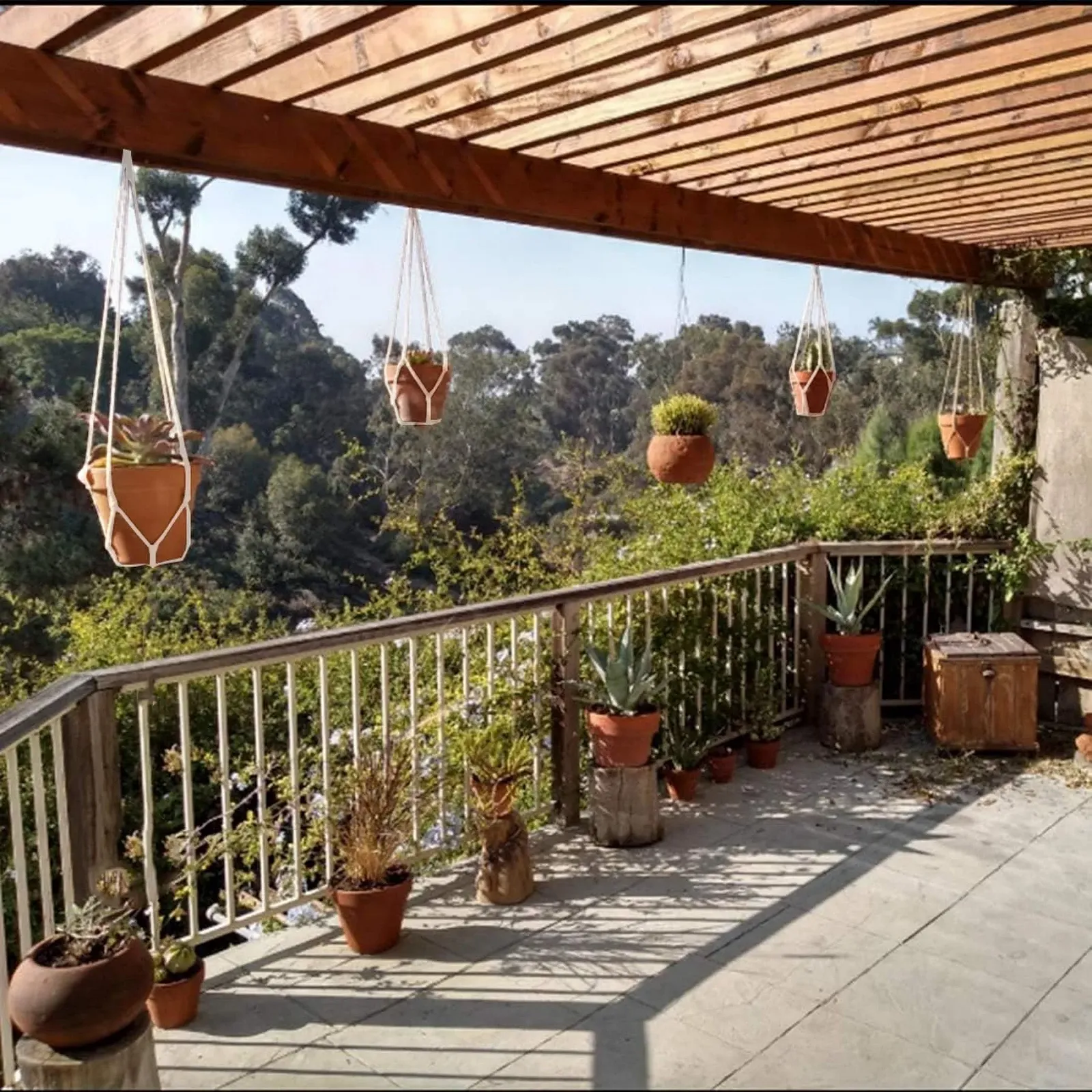 Тримачі для вазонів HanYun макраме набір 5 шт. бавовняна мотузка 74 см, фото №6 Тримачі для вазонів HanYun макраме набір 5 шт. бавовняна мотузка 74 см, фото №6