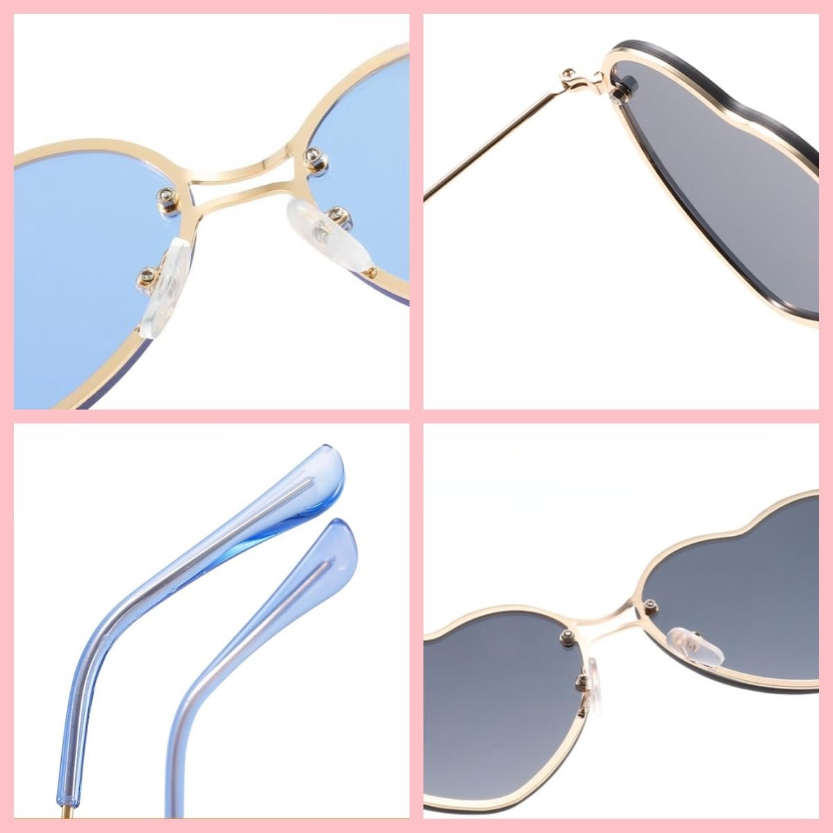 Сонцезахисні окуляри Серце Вінтаж WDZAYXC Металева оправа, фото №4