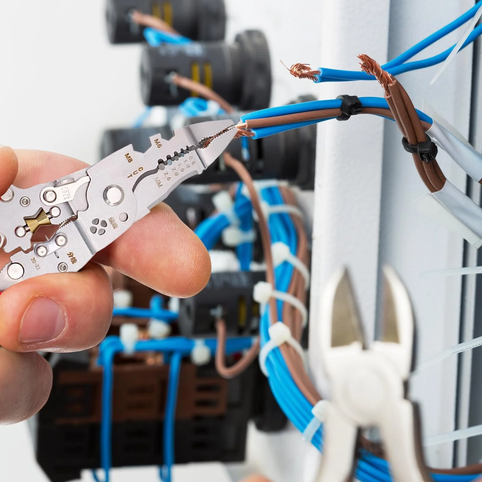 Инструмент для снятия изоляции 9 в 1, бокорезы и кабельные ножницы VDE болторез, фото №5