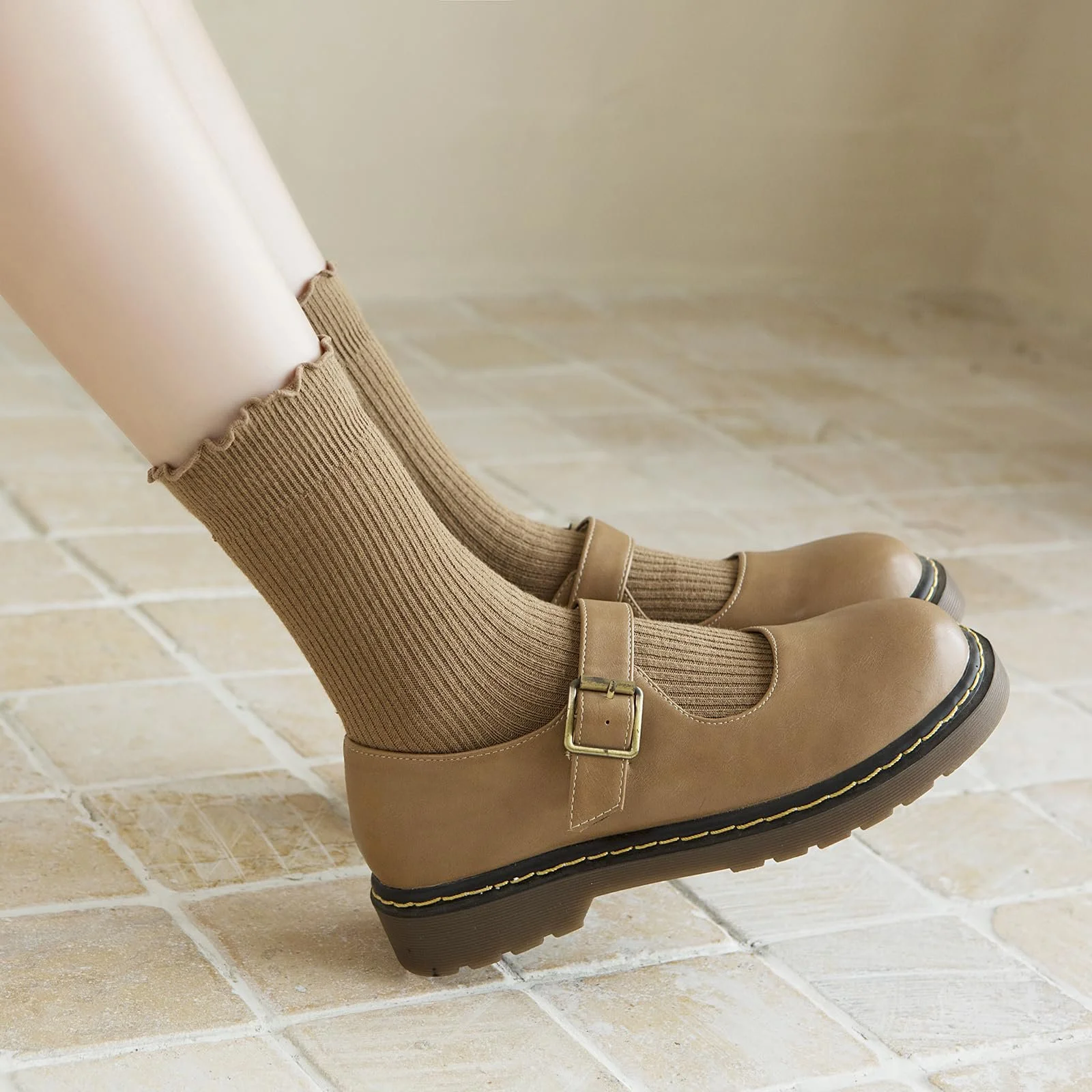 Шкарпетки з рюшами Yawlsow Бавовняні шкарпетки з рюшами 6 пар, фото №5