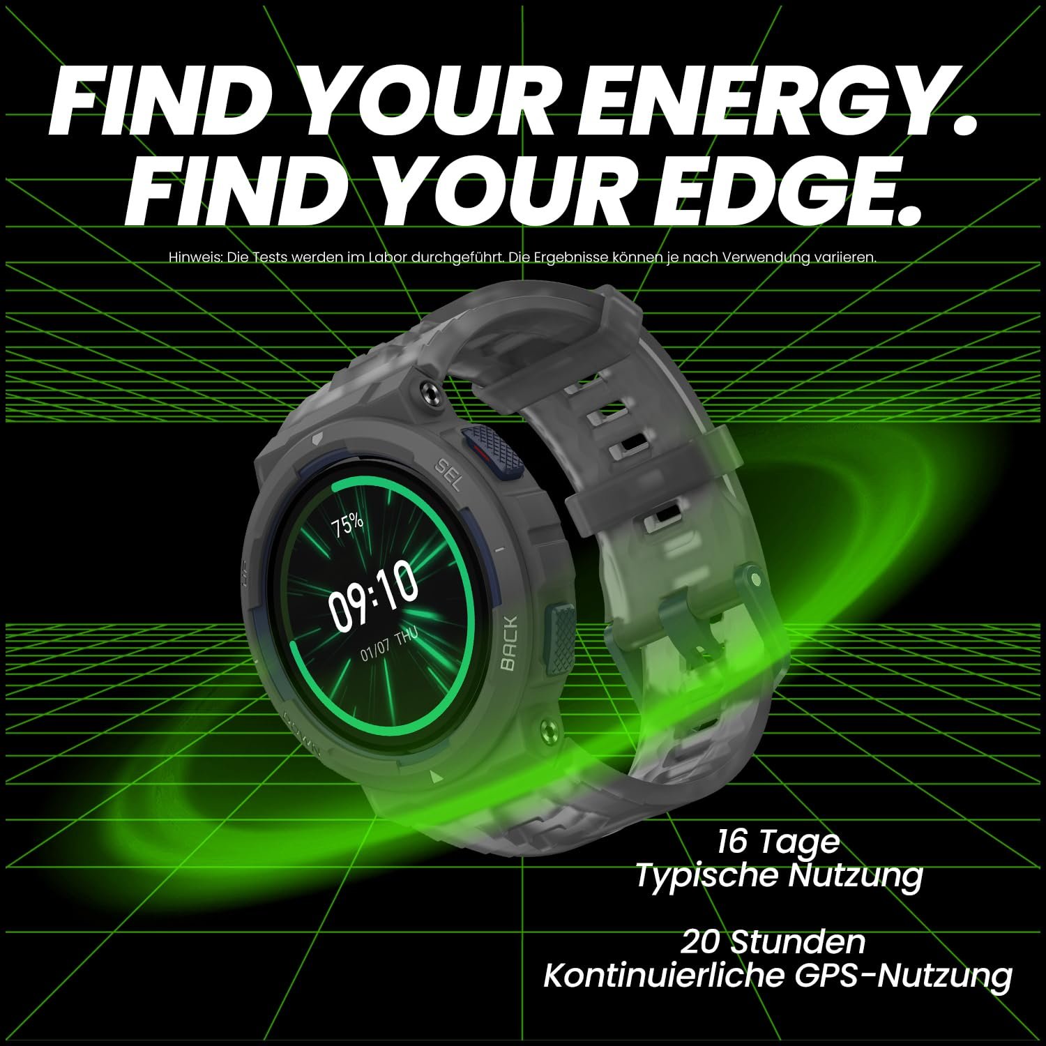 Смарт-годинник Amazfit Active Edge 46 мм, чорний, фото №5