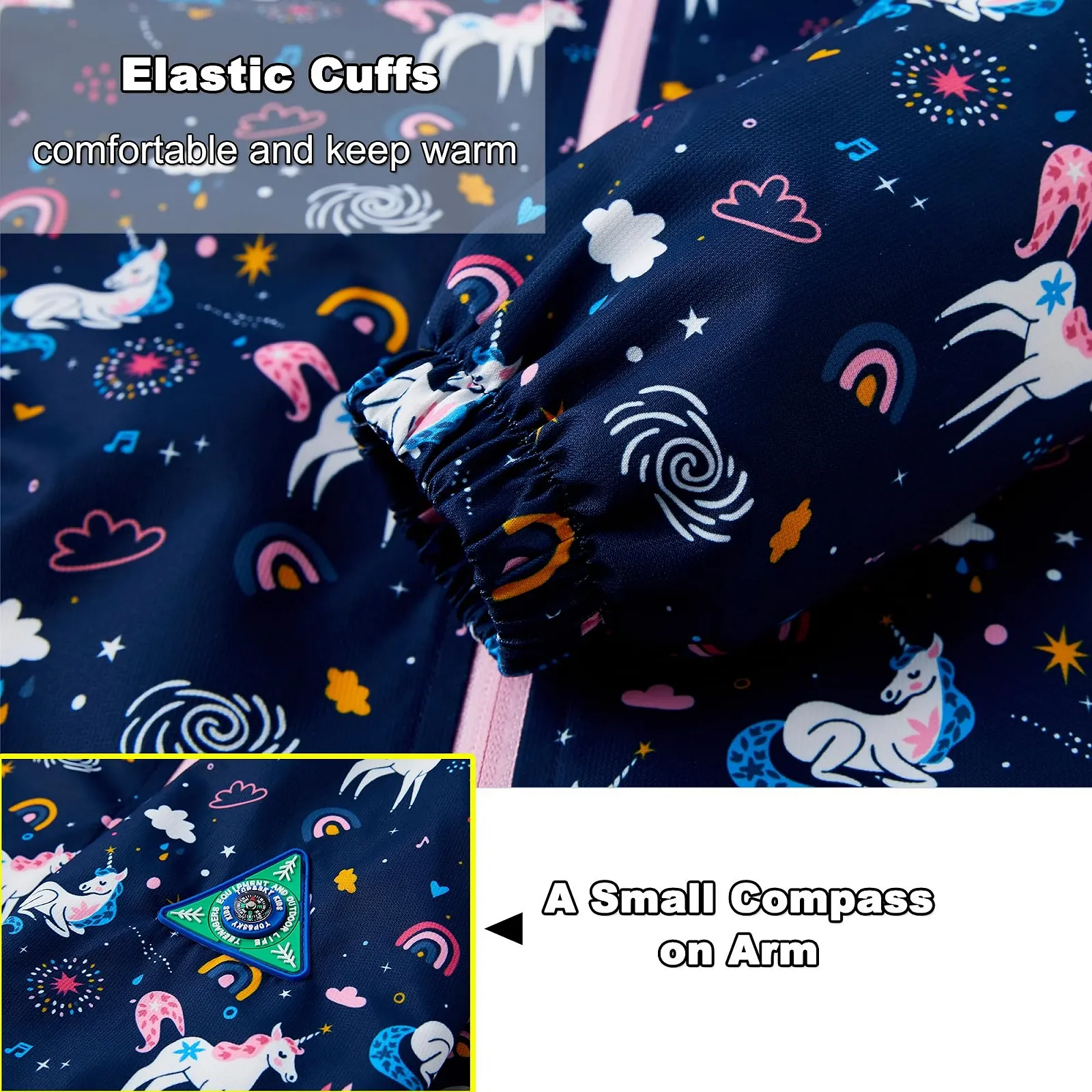 Дитяча дощова куртка з капюшоном для дівчат, водонепроникна, фото №6