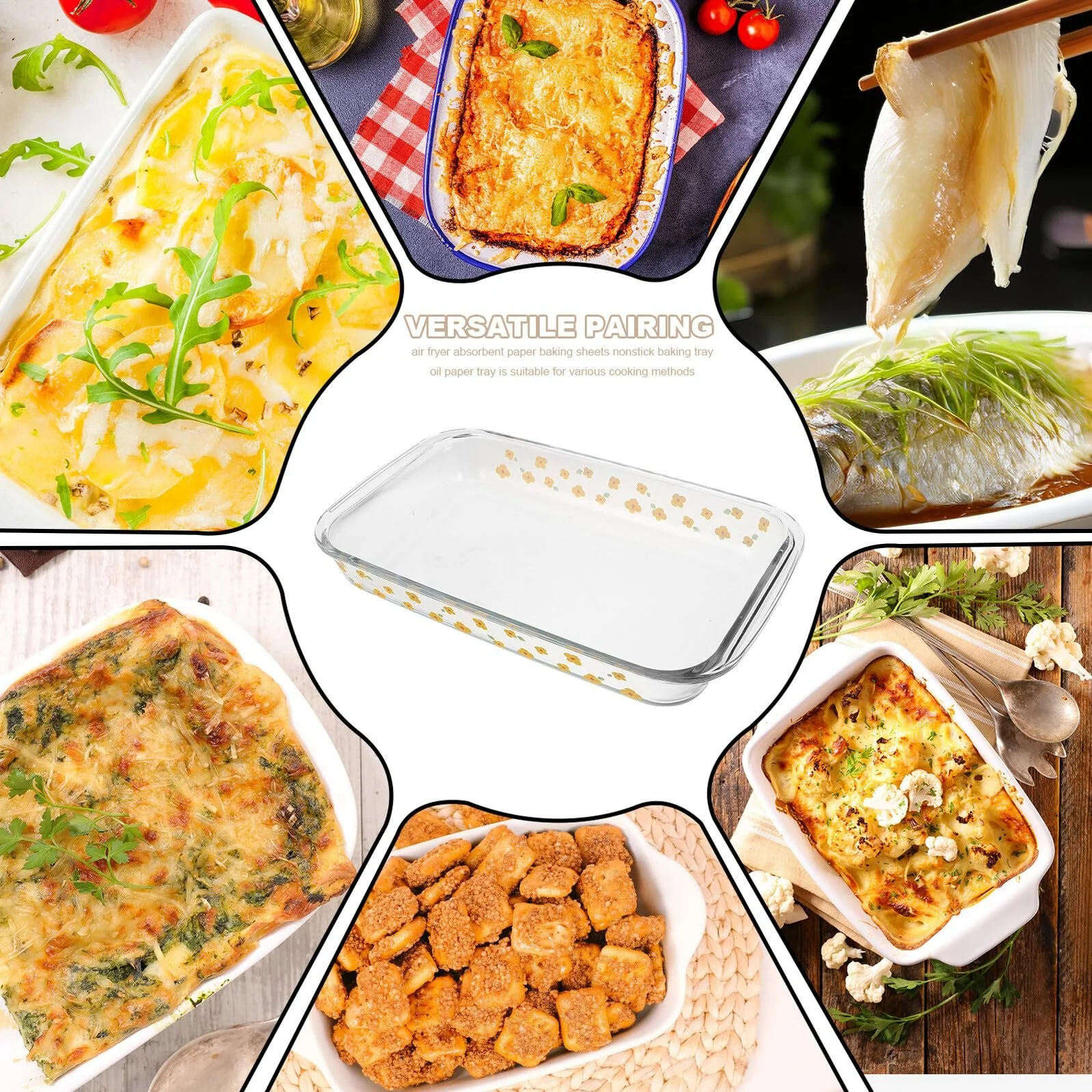 Форма для запекания Gatuida прямоугольная, стеклянная, термостойкая, для микроволновой печи, фото №3