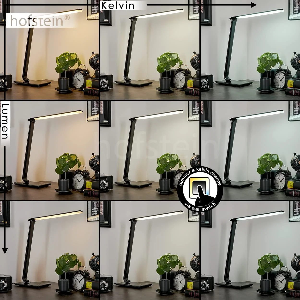 Настільна лампа Chozendo LED Adjustable Metal/Plastic 7 Вт 520 лм 3000-6500 K Touch Dimmer USB Port Black/White, фото №3