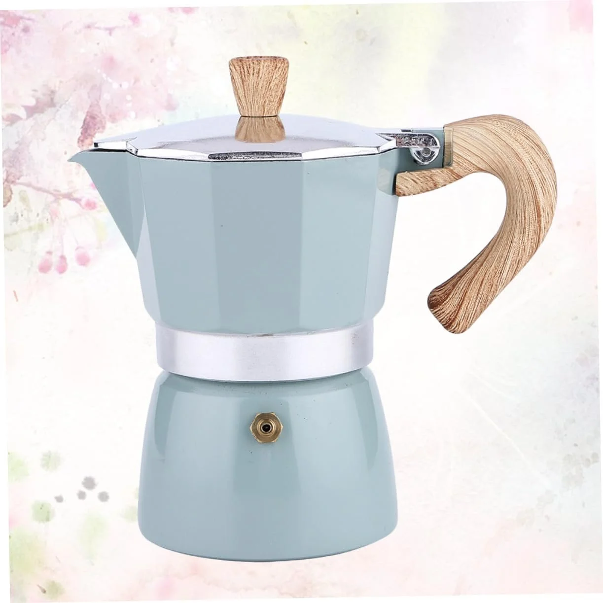 Кофейник VALICLUD Восьмиугольный дизайн Кофеварка из утолщенного алюминия Европейский стиль Светло-зеленый, фото №9