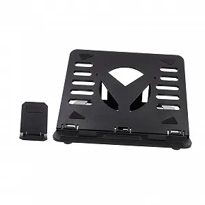 Подставка для ноутбука Вращающаяся Складная Регулируемая по высоте с держателем для телефона Эргономичная для настольного ПК и ноутбука - Фото 1