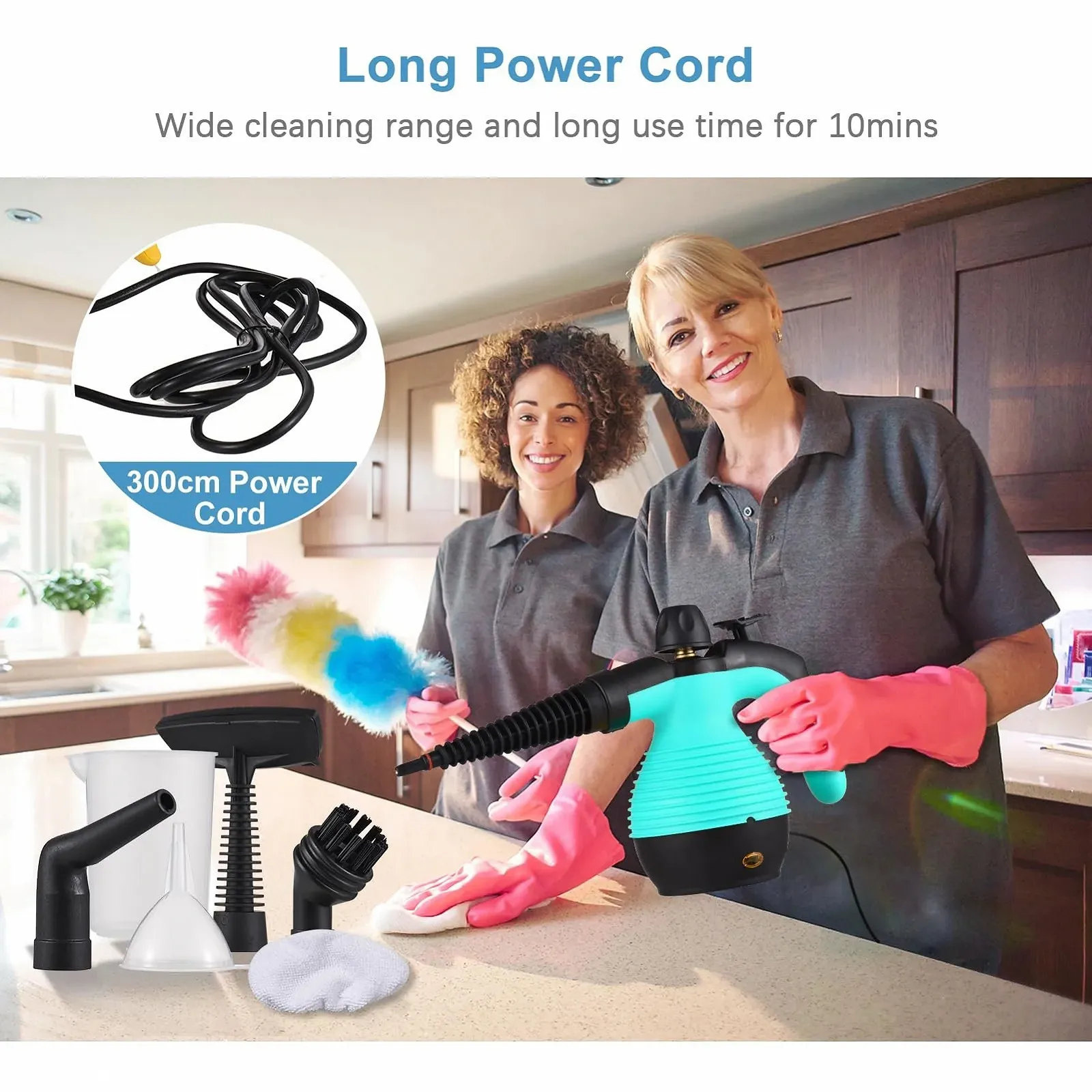 Ручний пароочисник Kavolet 1050 Вт 350 мл 9 аксесуарів, фото №5