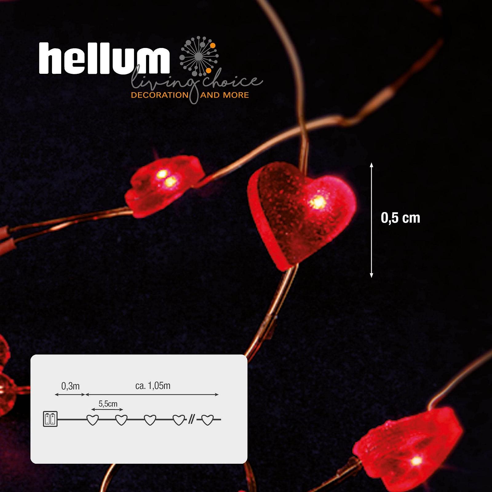 Світлодіодна Гірлянда Hellum Сердечка 1.05 м Червоний (2 x AA) (2 шт. в упаковці), фото №4
