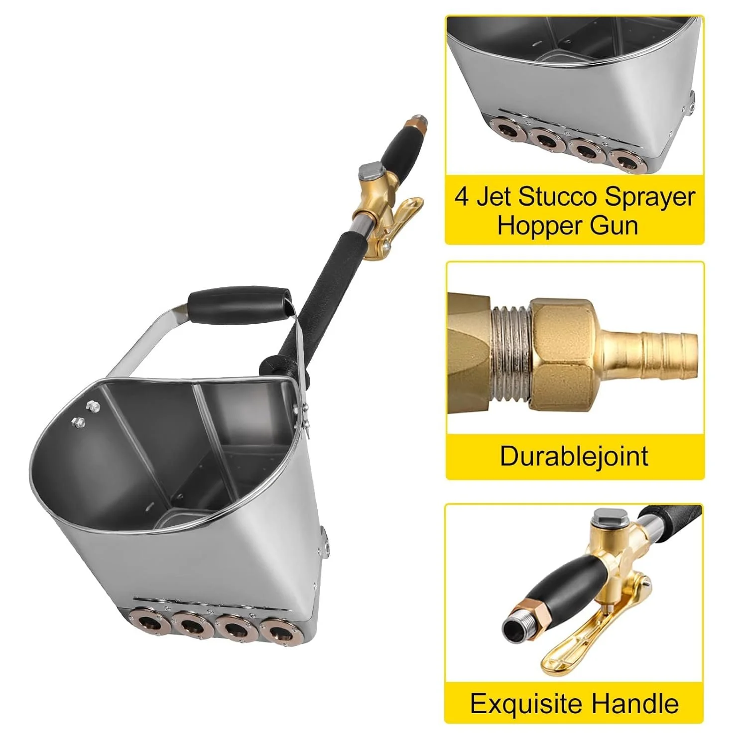 Пневматичний розпилювач для цементного розчину VEVOR 1 Срібний, фото №7