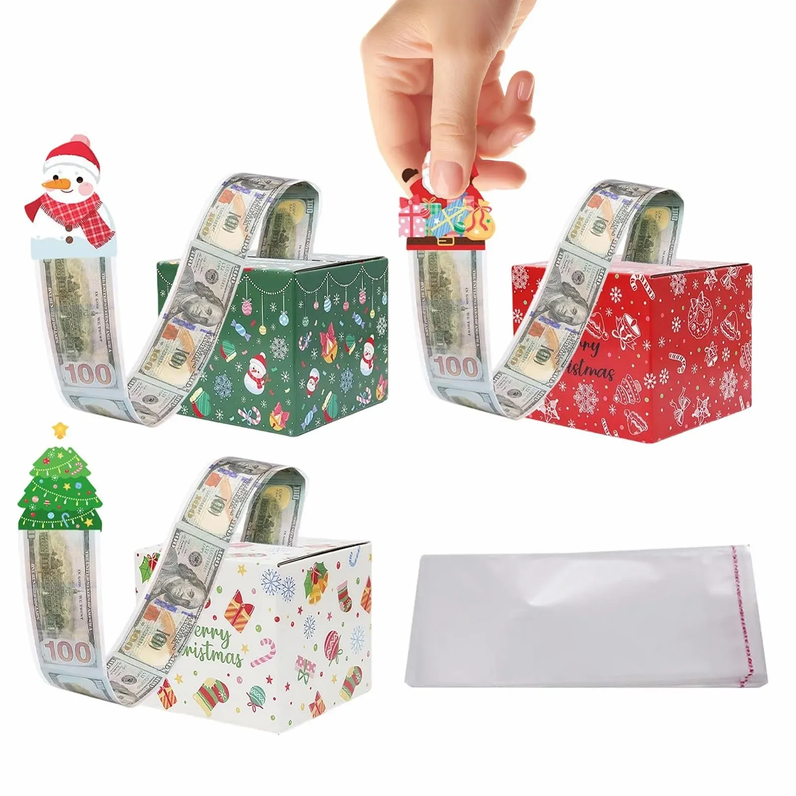 Скарбничка Різдвяна Набір 3 коробки та 90 пакетів Висувна касета, фото №9