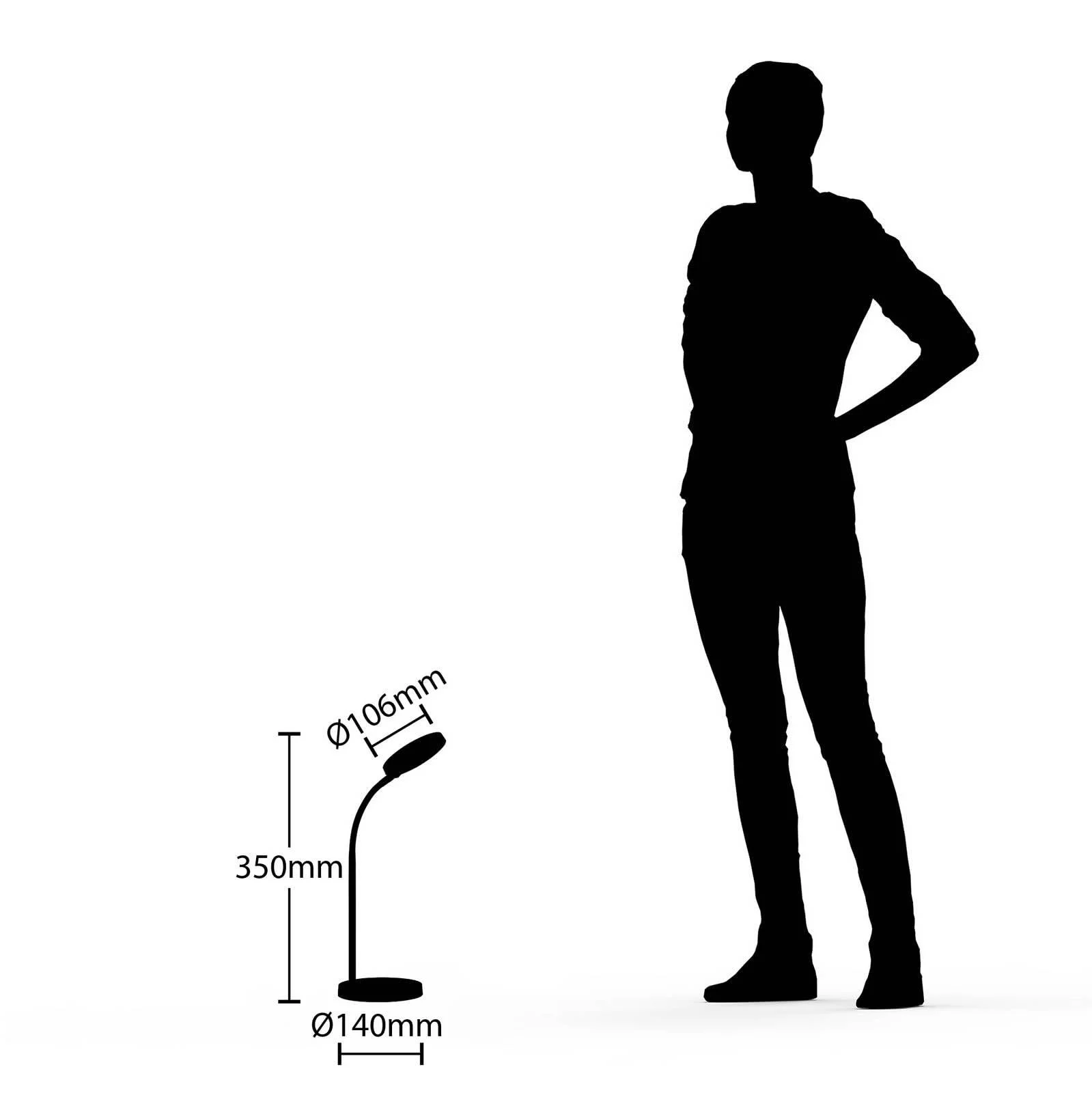 Настільна лампа Lindby Binera LED Touch Dimmer Modern 1 лампа Чорний, фото №7