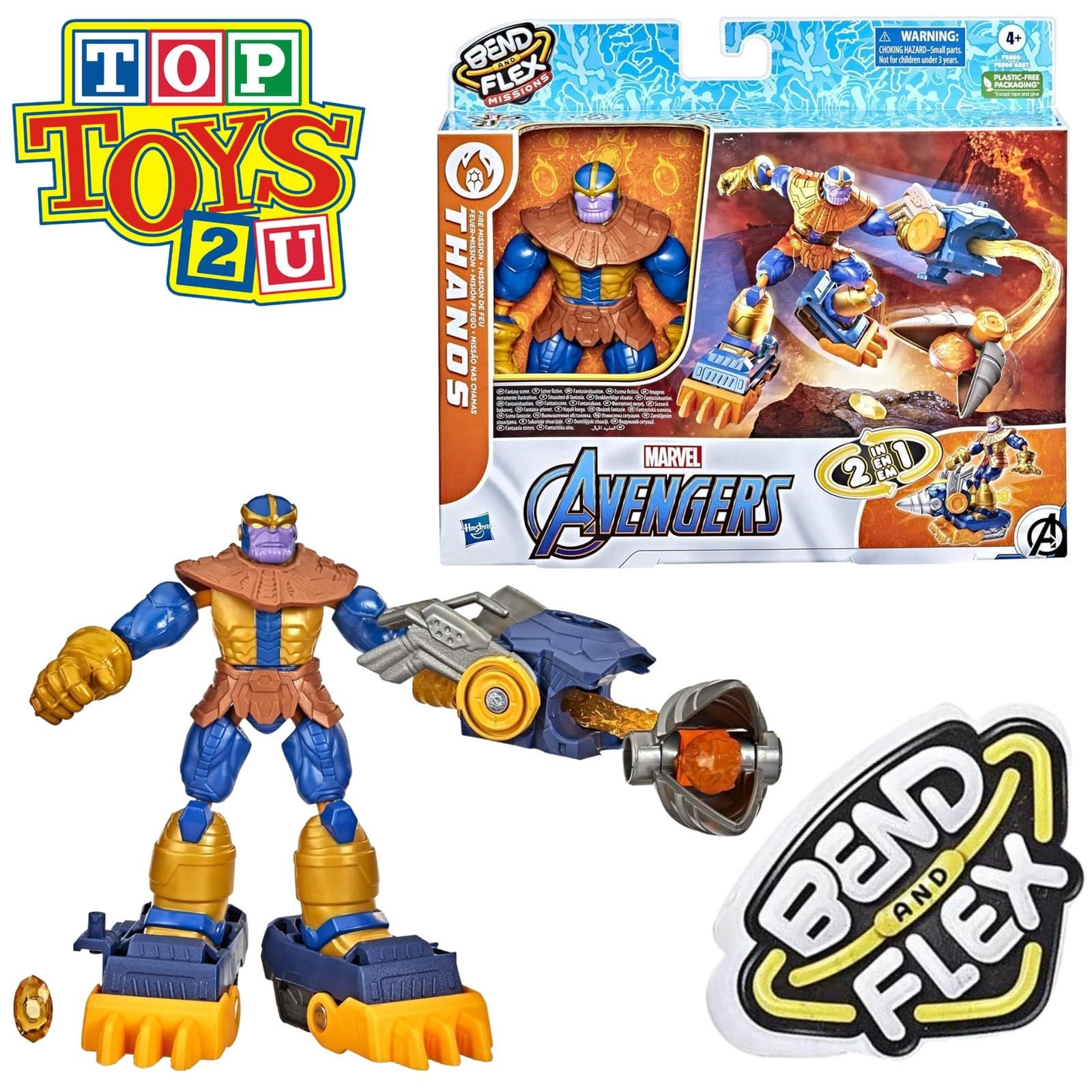 Фігурка Hasbro Marvel Avengers Bend and Flex Missions Танос Вогняна Місія, 15 см, різнокольоровий, фото №5