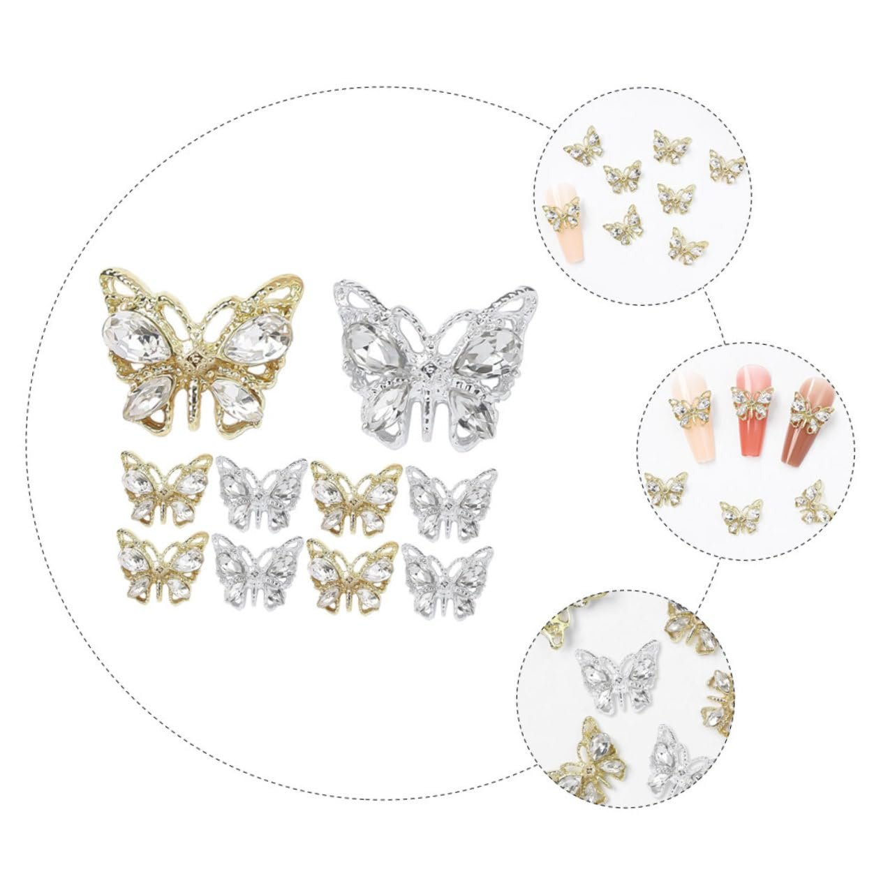 Украшения для ногтей Бабочки, 10 шт., фото №4