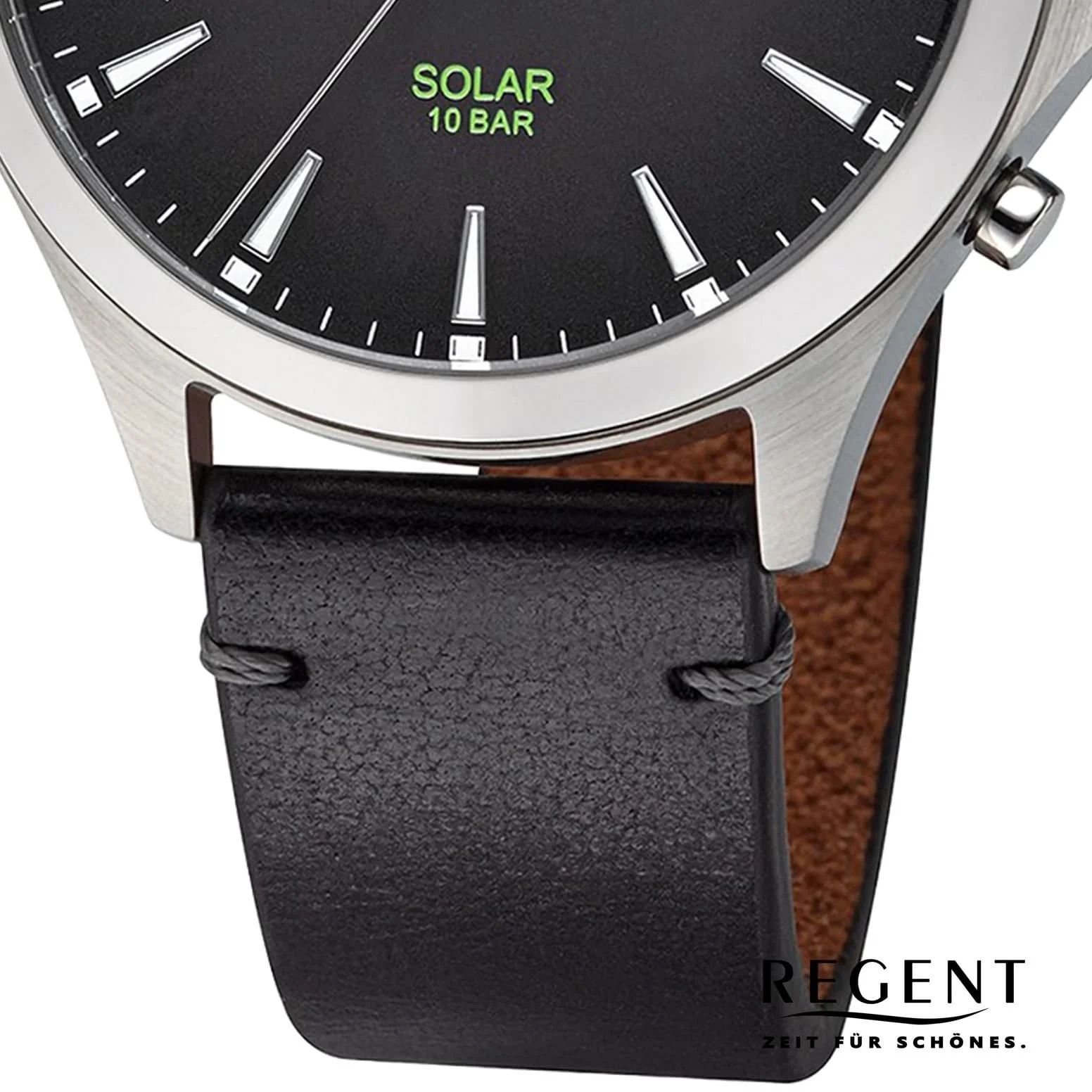 Чоловічий годинник Regent Solar Ремінець шкіряний 41 мм Кварцовий Аналоговий Чорний F-1550, фото №3 Чоловічий годинник Regent Solar Ремінець шкіряний 41 мм Кварцовий Аналоговий Чорний F-1550, фото №3