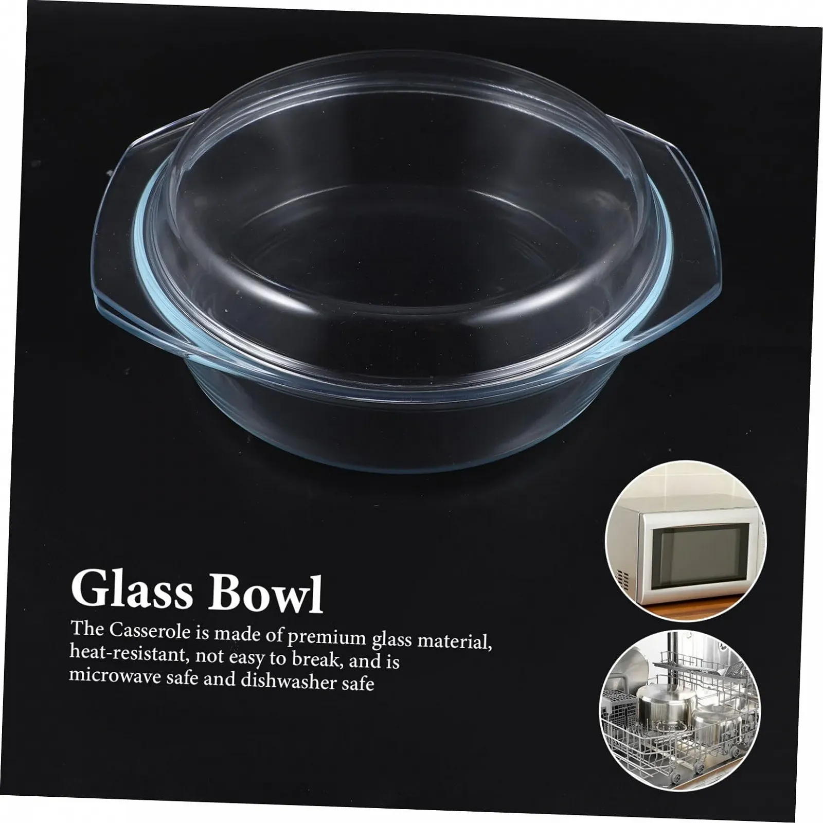 Форма для запікання Sosoport скляна з кришкою термостійка прозора, фото №8