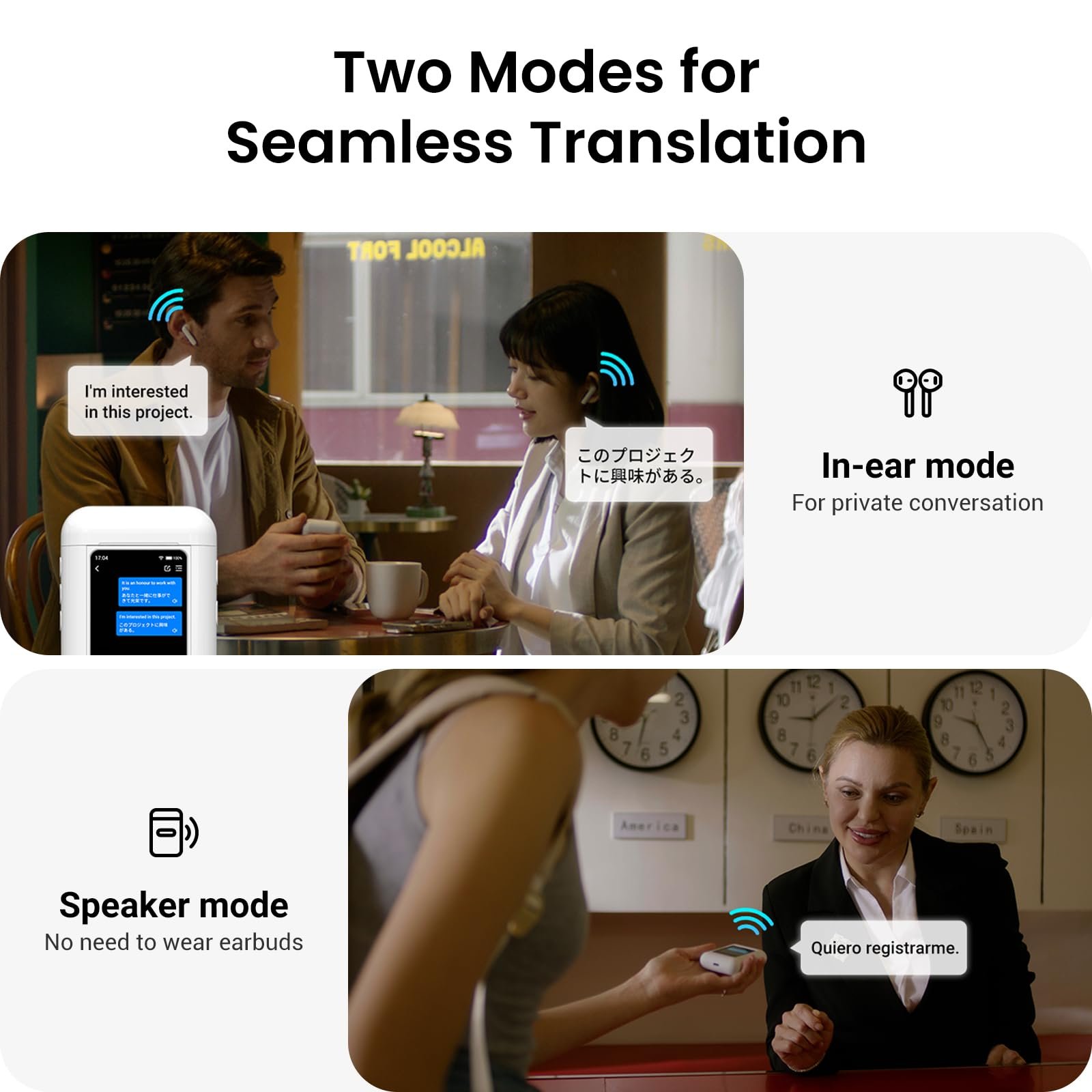 Наушники-переводчики Wooask A8 TransBuds с ChatGPT AI офлайн-переводчик с сенсорным экраном и независимой работой, фото №6