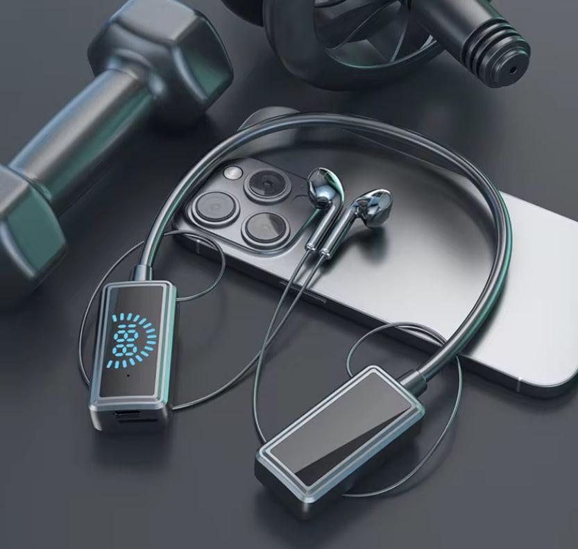 Беспроводные спортивные наушники на шею BT 5.4 Черные, фото №2 Беспроводные спортивные наушники на шею BT 5.4 Черные, фото №2