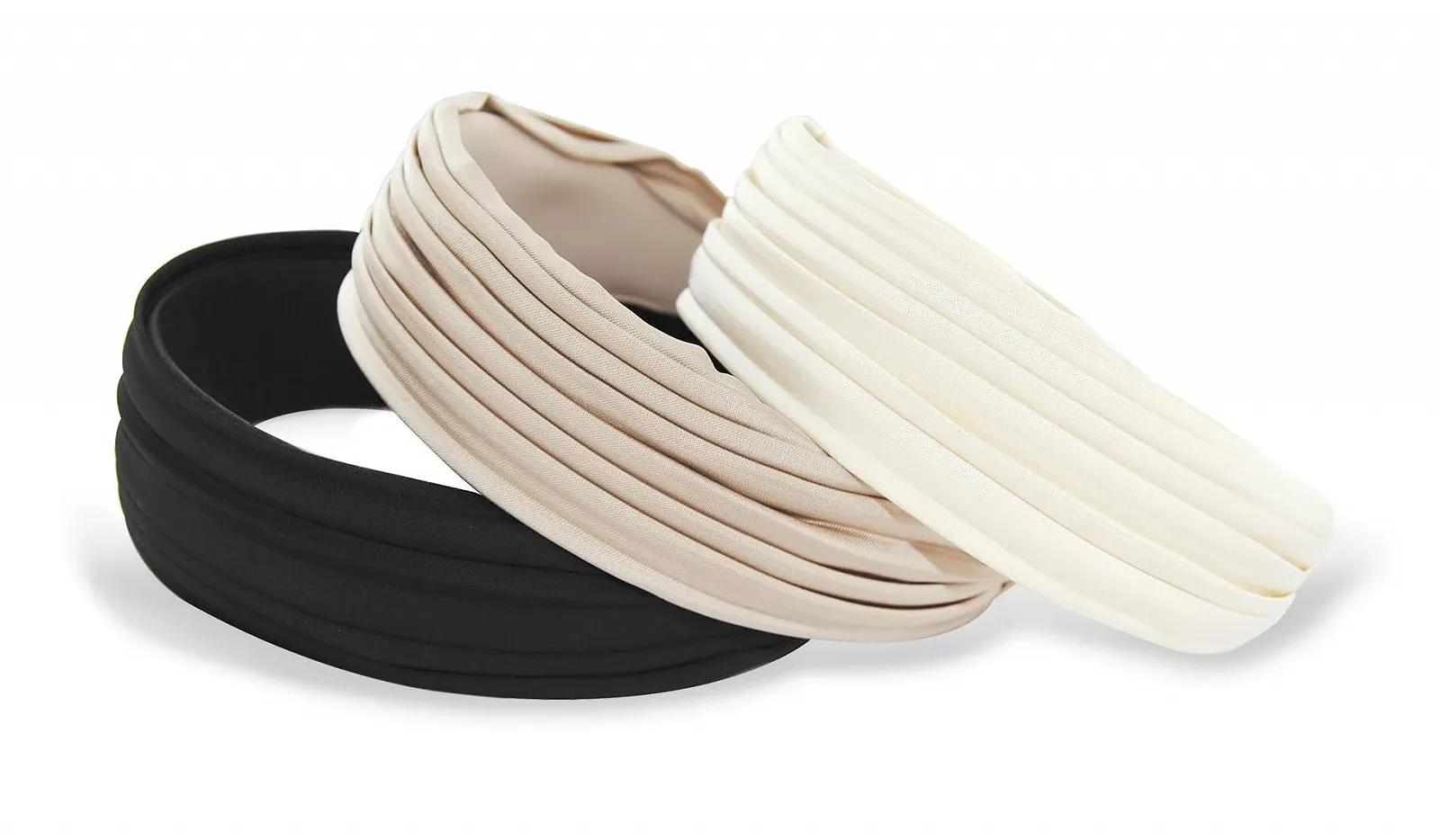 Обруч Axy Широкий Плісирований HR32D Бежевий, Широкий, фото №4