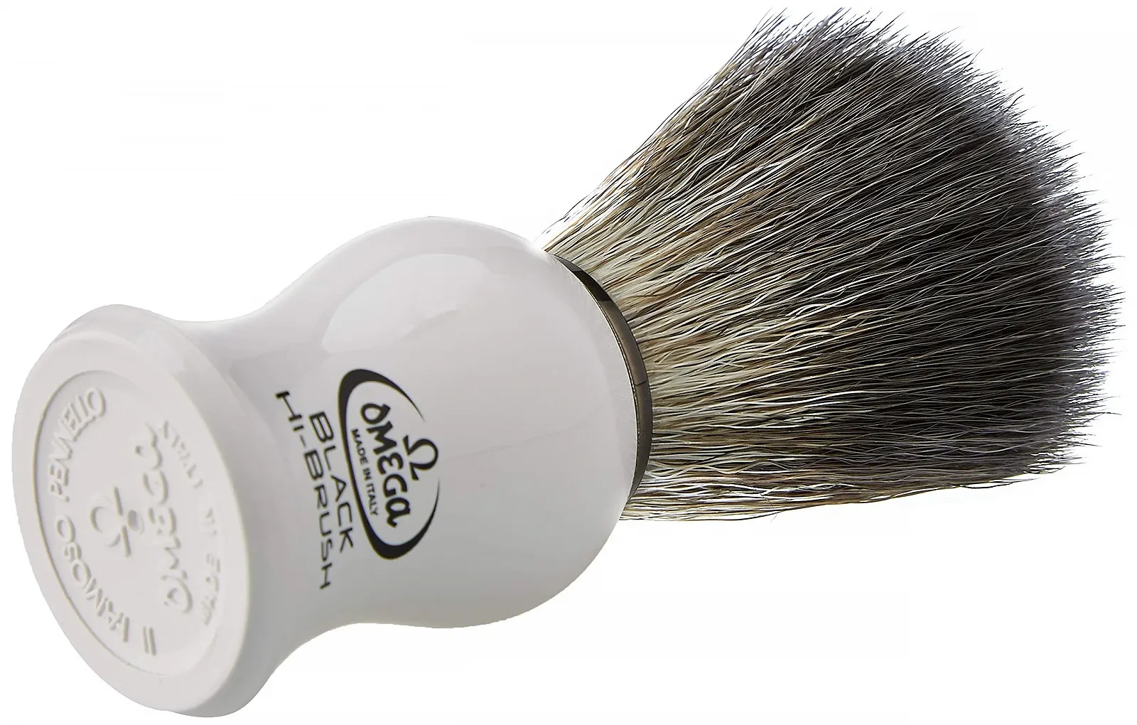 Помазок для бритья Omega 0196745 Fibre Black Hi-Brush белый, фото №2