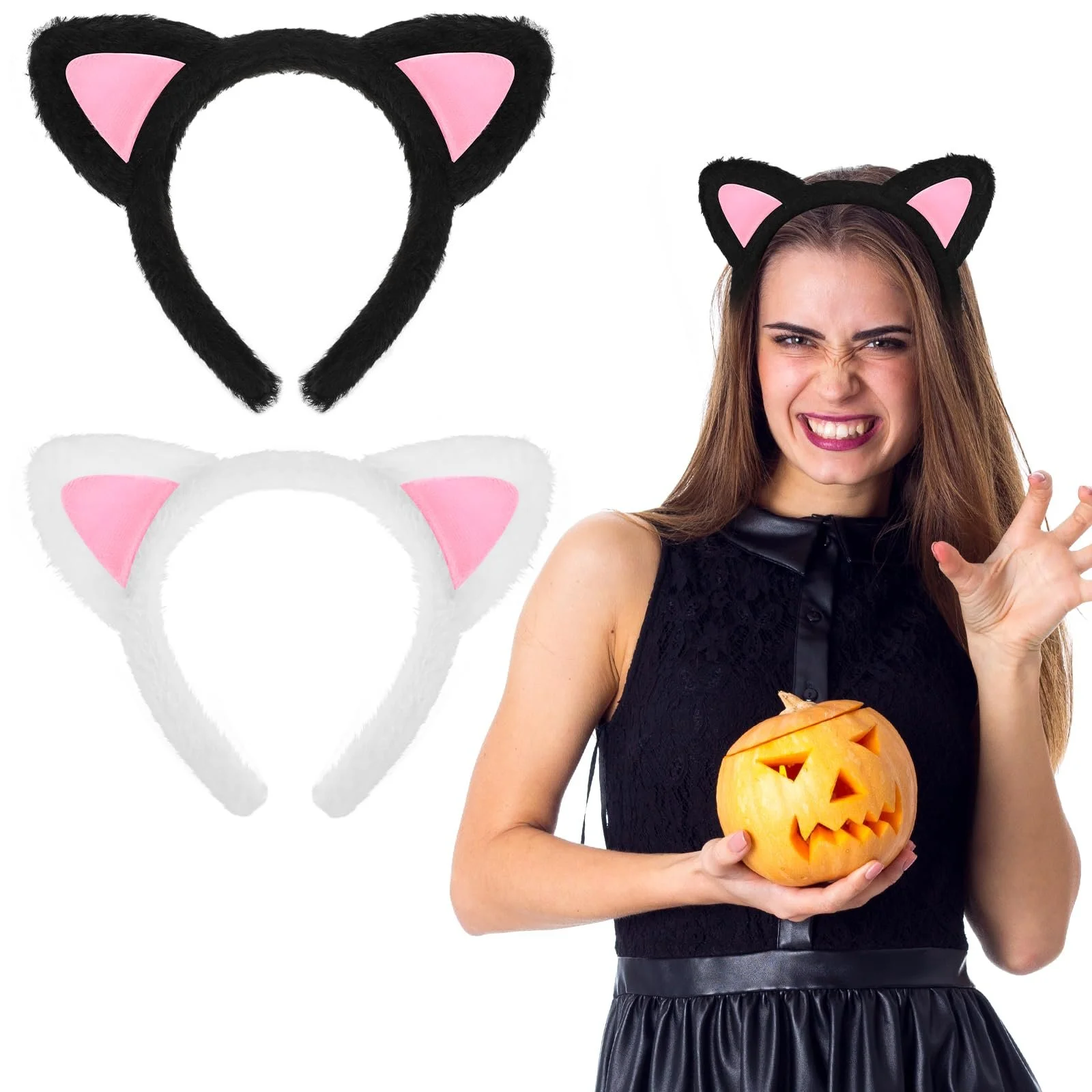 Набір обручів на голову з котячими вушками (2 шт.), фото №7 Набір обручів на голову з котячими вушками (2 шт.), фото №7