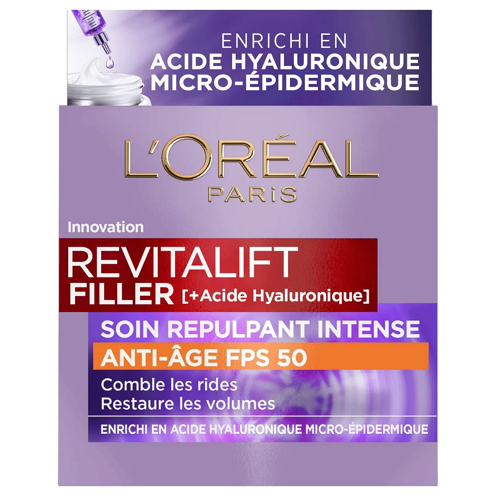 Дневной крем для лица L'Oréal Paris Revitalift Filler антивозрастной с гиалуроновой кислотой и SPF 50, 50 мл, фото №1 Дневной крем для лица L'Oréal Paris Revitalift Filler антивозрастной с гиалуроновой кислотой и SPF 50, 50 мл, фото №1
