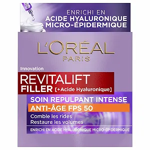 Дневной крем для лица L'Oréal Paris Revitalift Filler антивозрастной с гиалуроновой кислотой и SPF 50, 50 мл - Фото 1