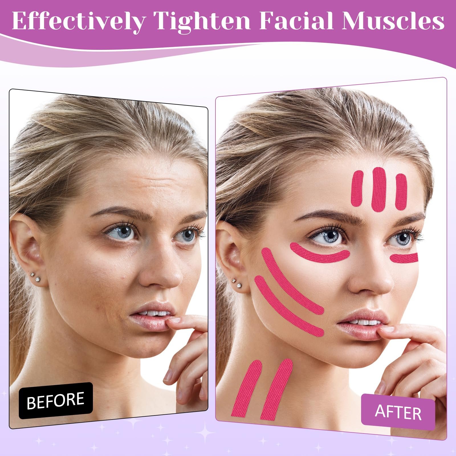 Стрічка для підтяжки обличчя TPTGIAR, 4 шт., патч проти зморшок, фото №6