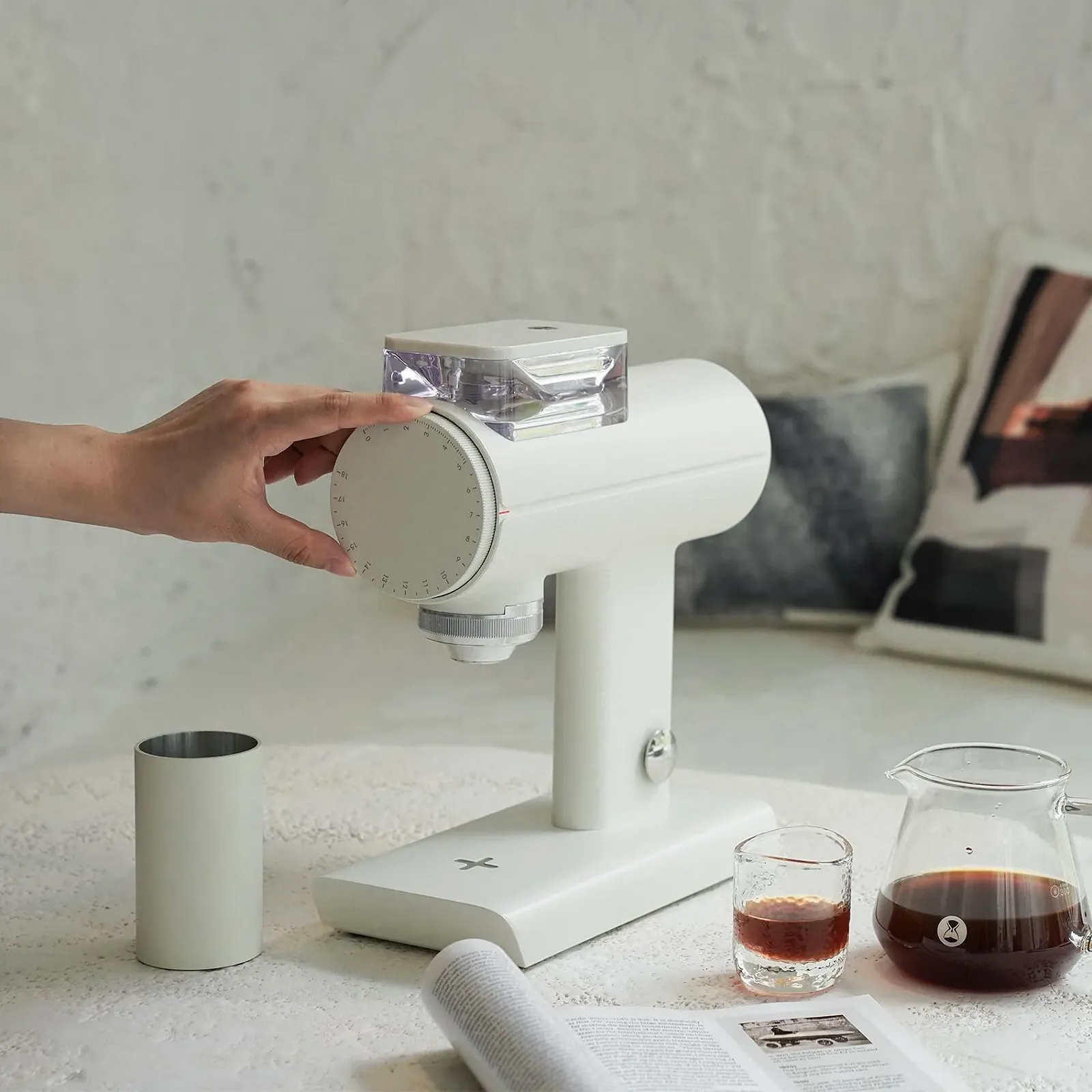 Кофемолка TIMEMORE Sculptor 078S Электрическая, с плоскими жерновами Белый, фото №7