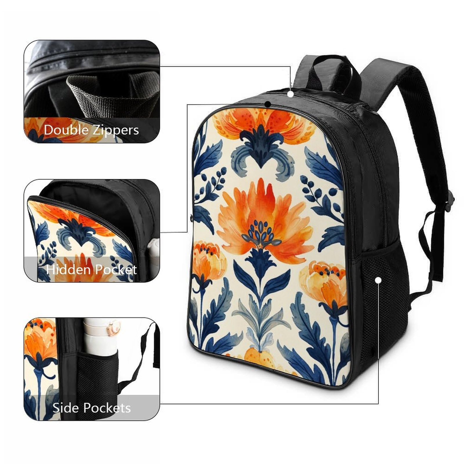 Рюкзак DPEOANEBN Flower 3D, дитячий, великий, для дівчаток, шкільний, подарунки, 40x28x16 см, фото №3