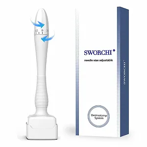 Derma Stamp Регульований Microneedling Dermastamp Derma Roller 0-3 мм, Професійний 140 Титанових Голок - Фото 1
