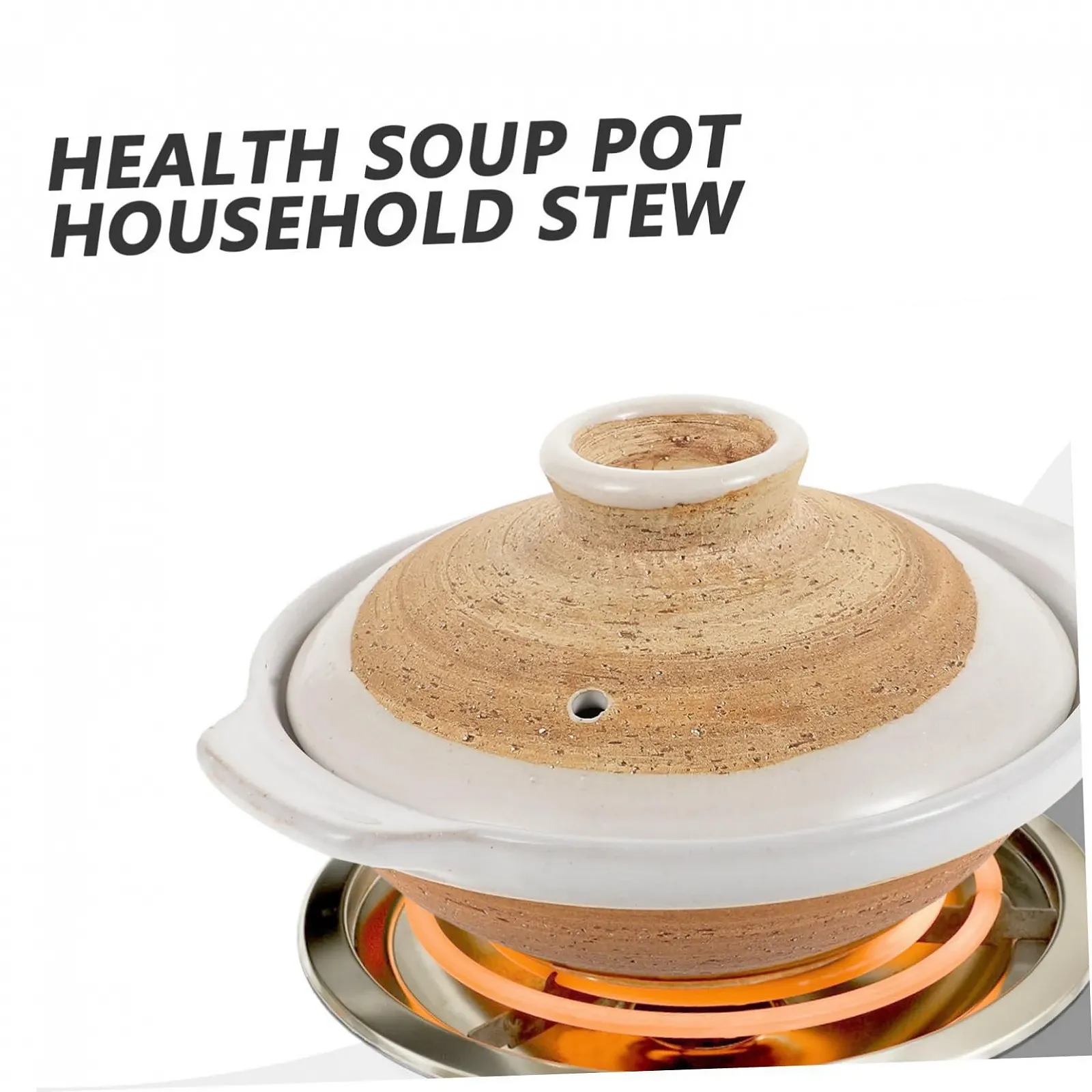 Керамическая кастрюля-сотейник Lurrose с крышкой антипригарная термостойкая, фото №9